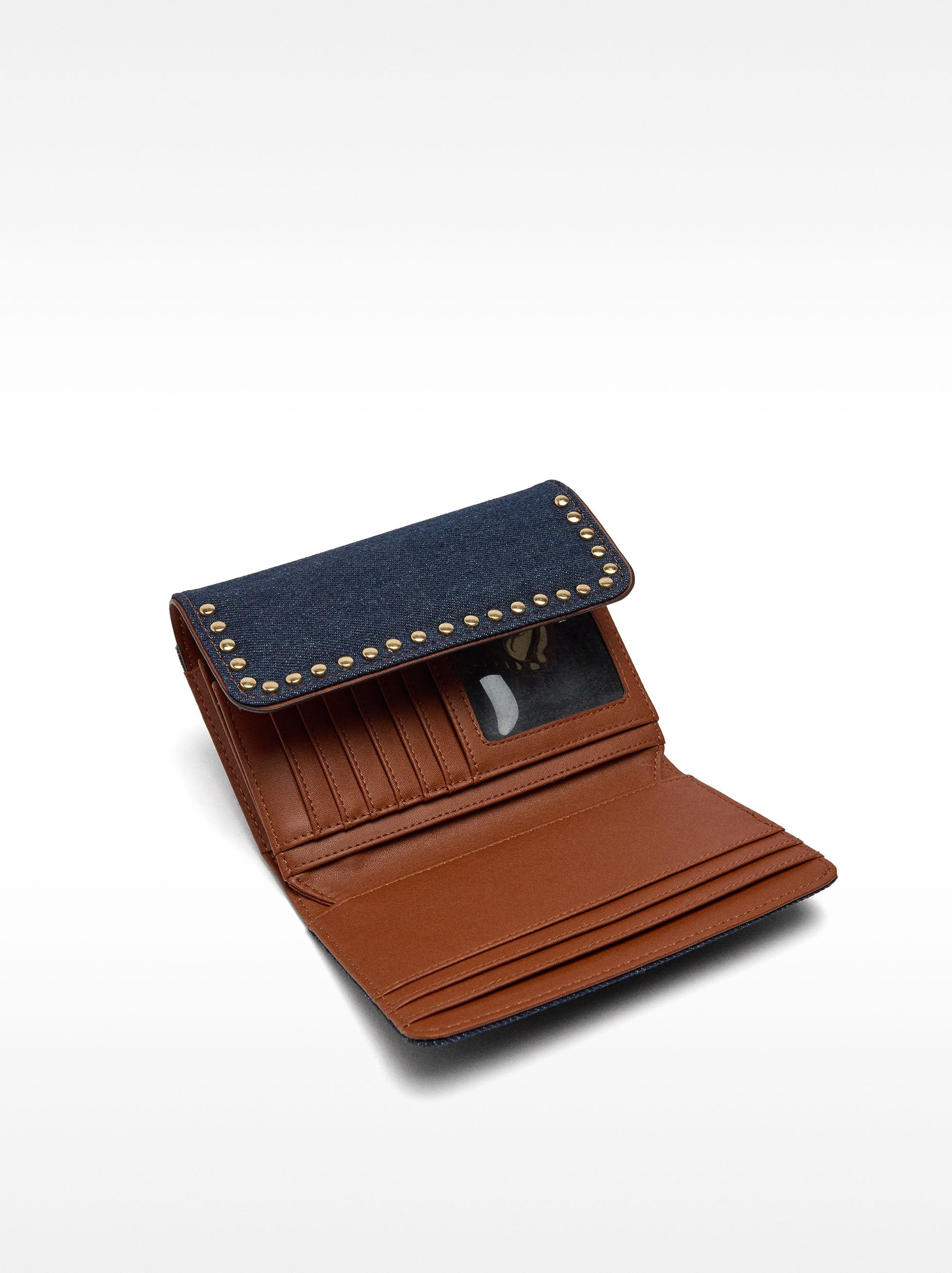 Cartera De Denim Con Tachuelas