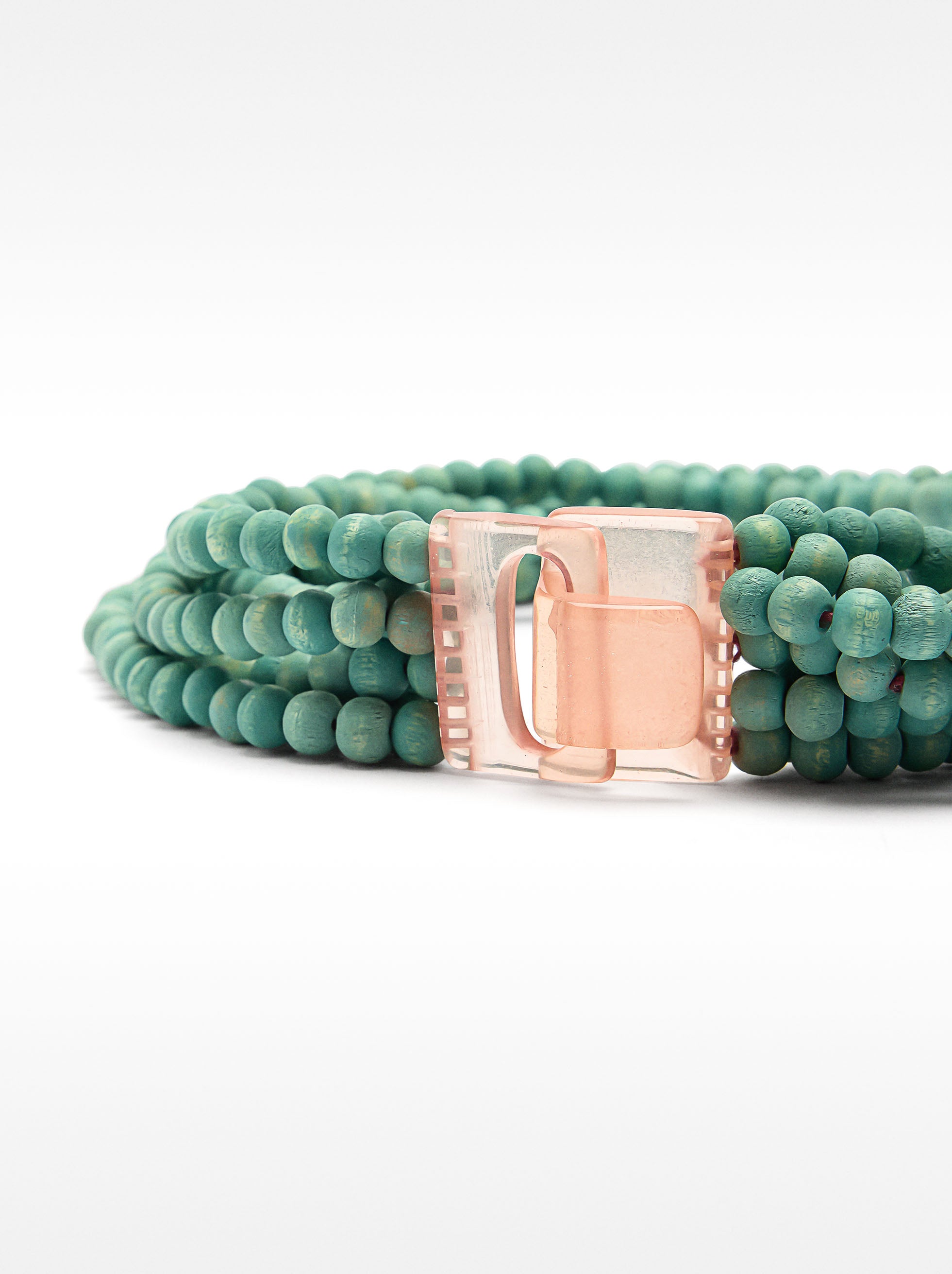 Collar Corto De Cuentas De Madera