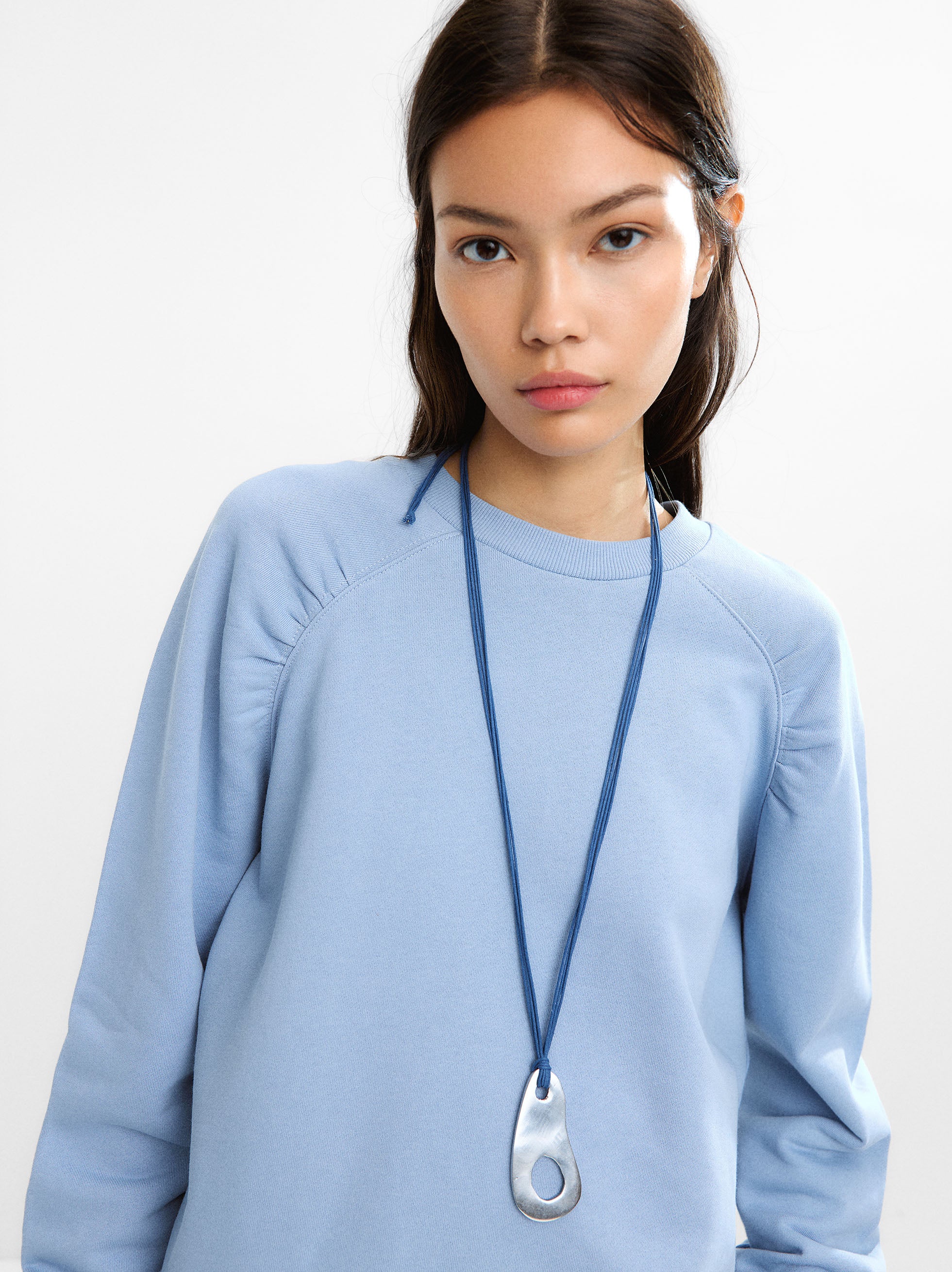 Sudadera 100% Algodón Con Frunces