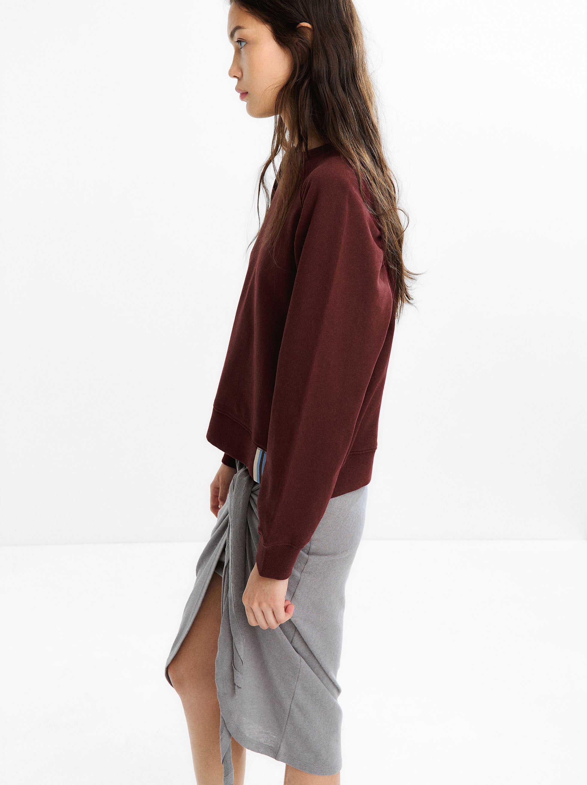 Sudadera 100% Algodón Con Frunces