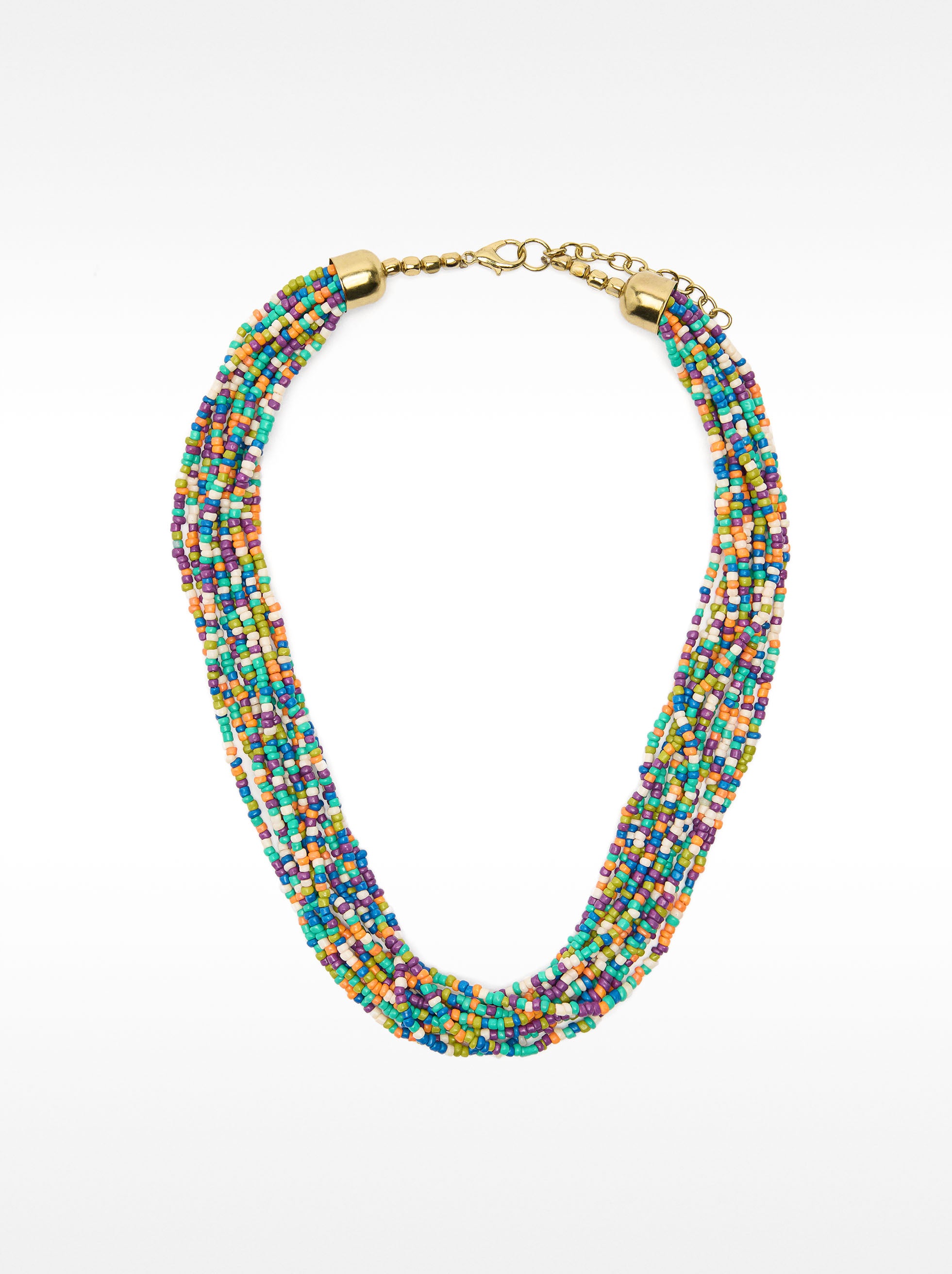 Collar Corto Múltiple Con Abalorios