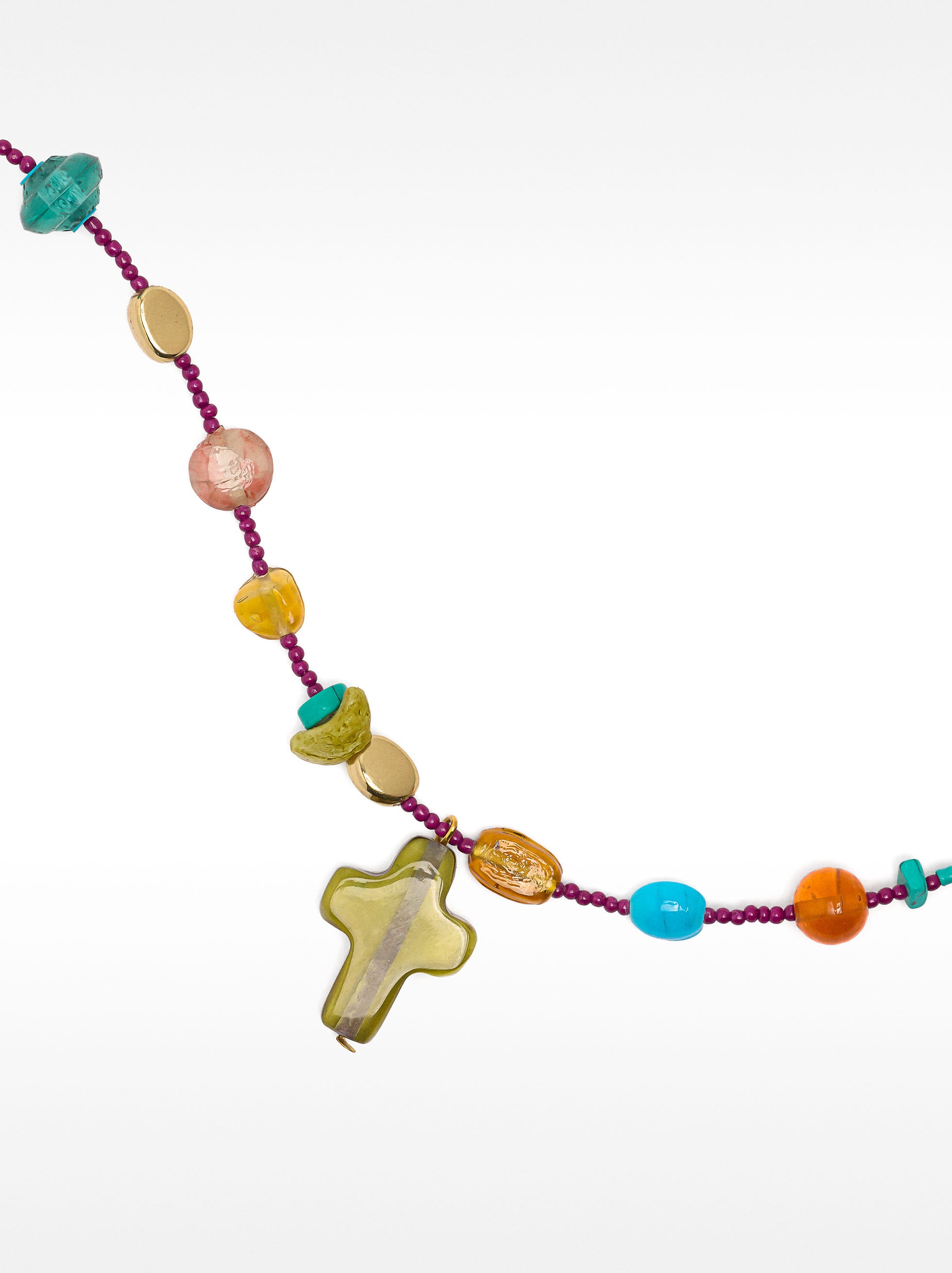 Collar Corto Con Abalorios De Vidrio Y Abalorios