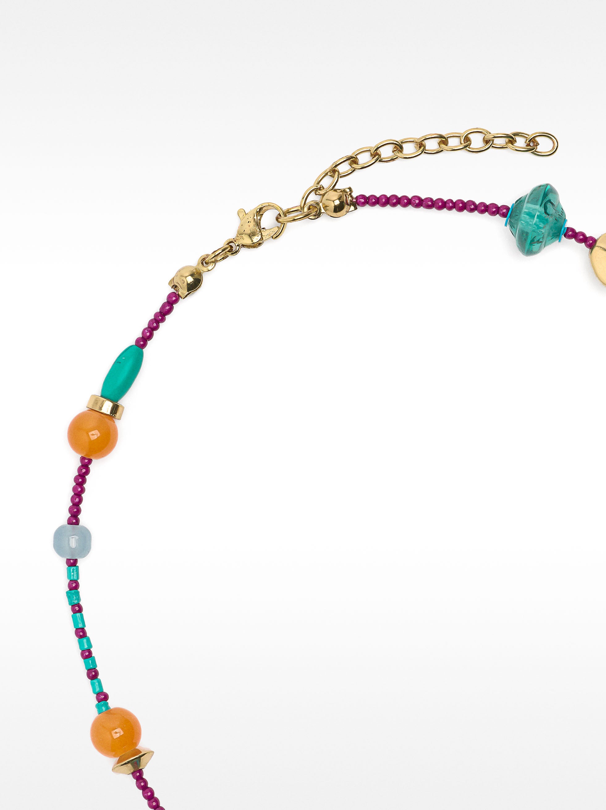 Collar Corto Con Abalorios De Vidrio Y Abalorios