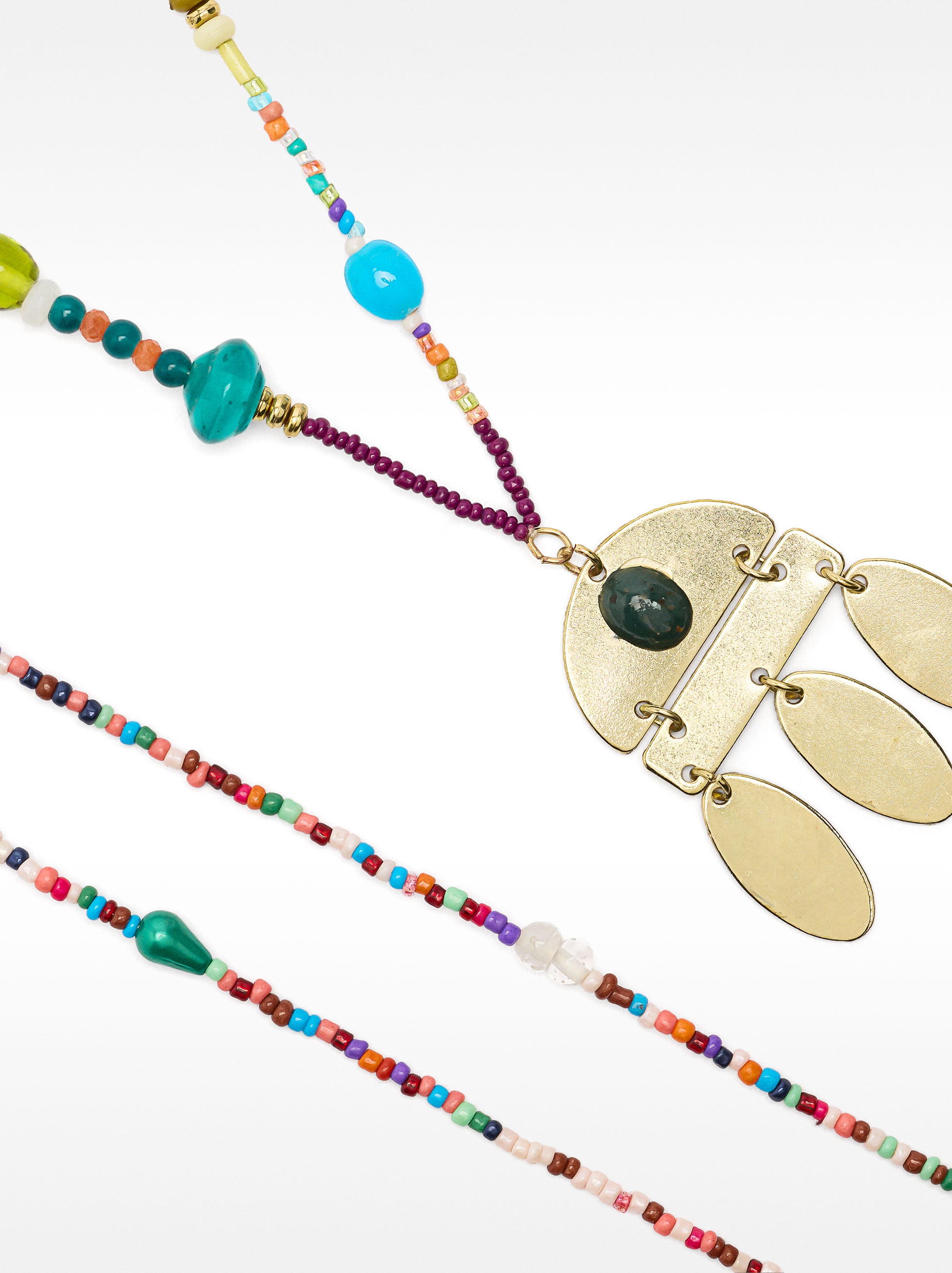 Set De Collar Con Colgante Geométrico