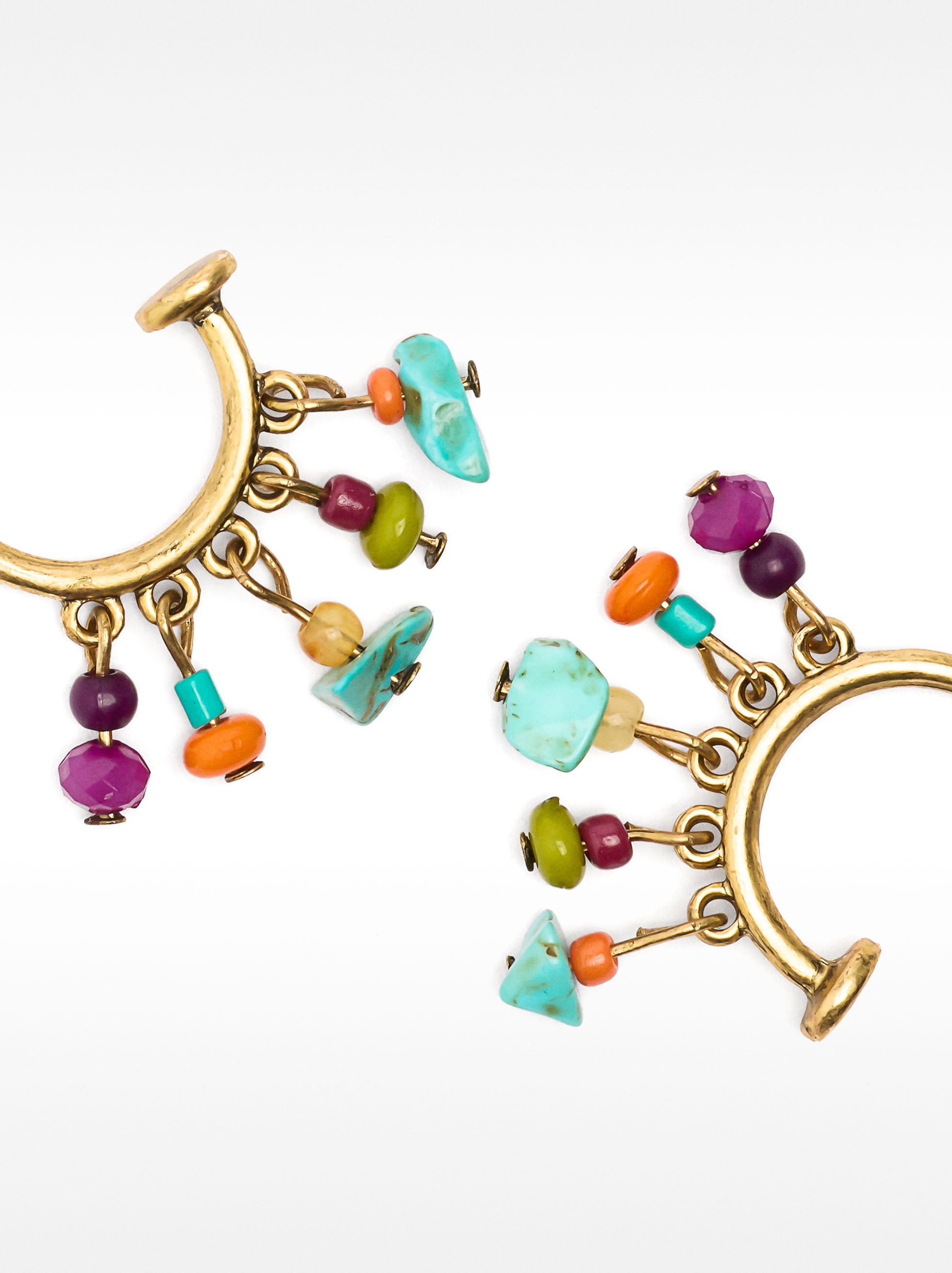 Pendientes De Aro Abiertos Con Piedras