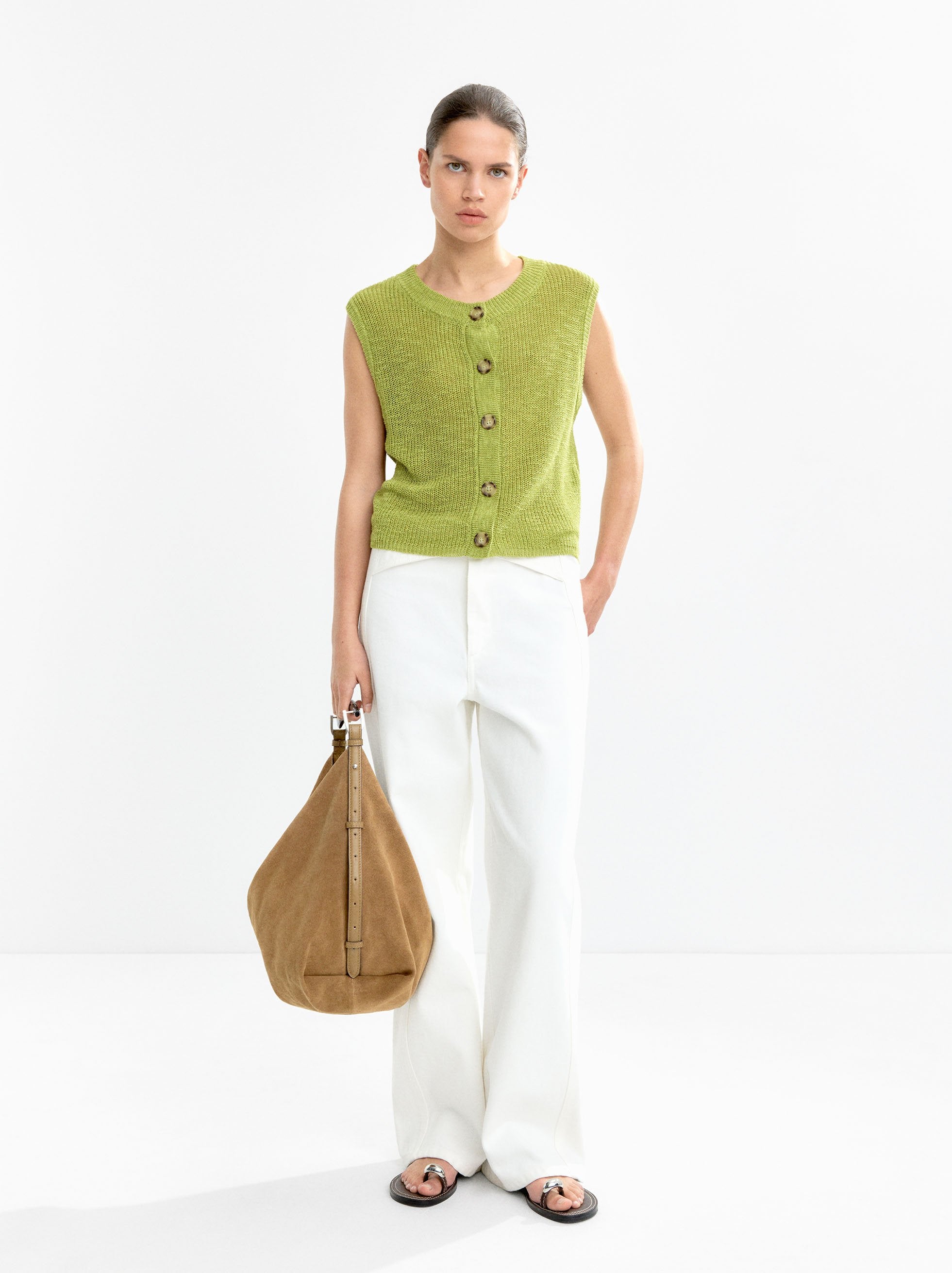 Chaleco De Punto Con Botones