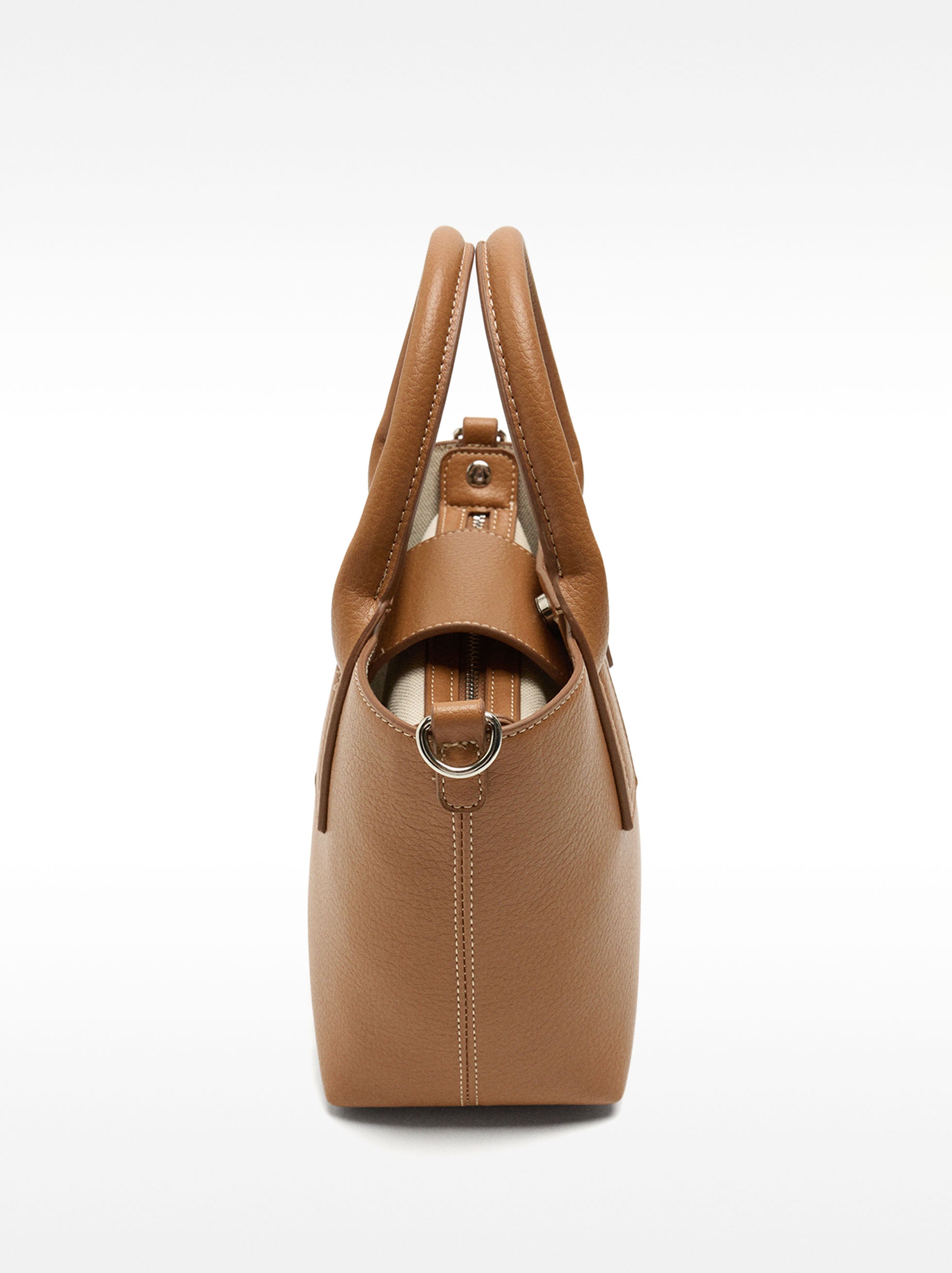 Bolso Tote Con Textura Y Bolsa Extraíble