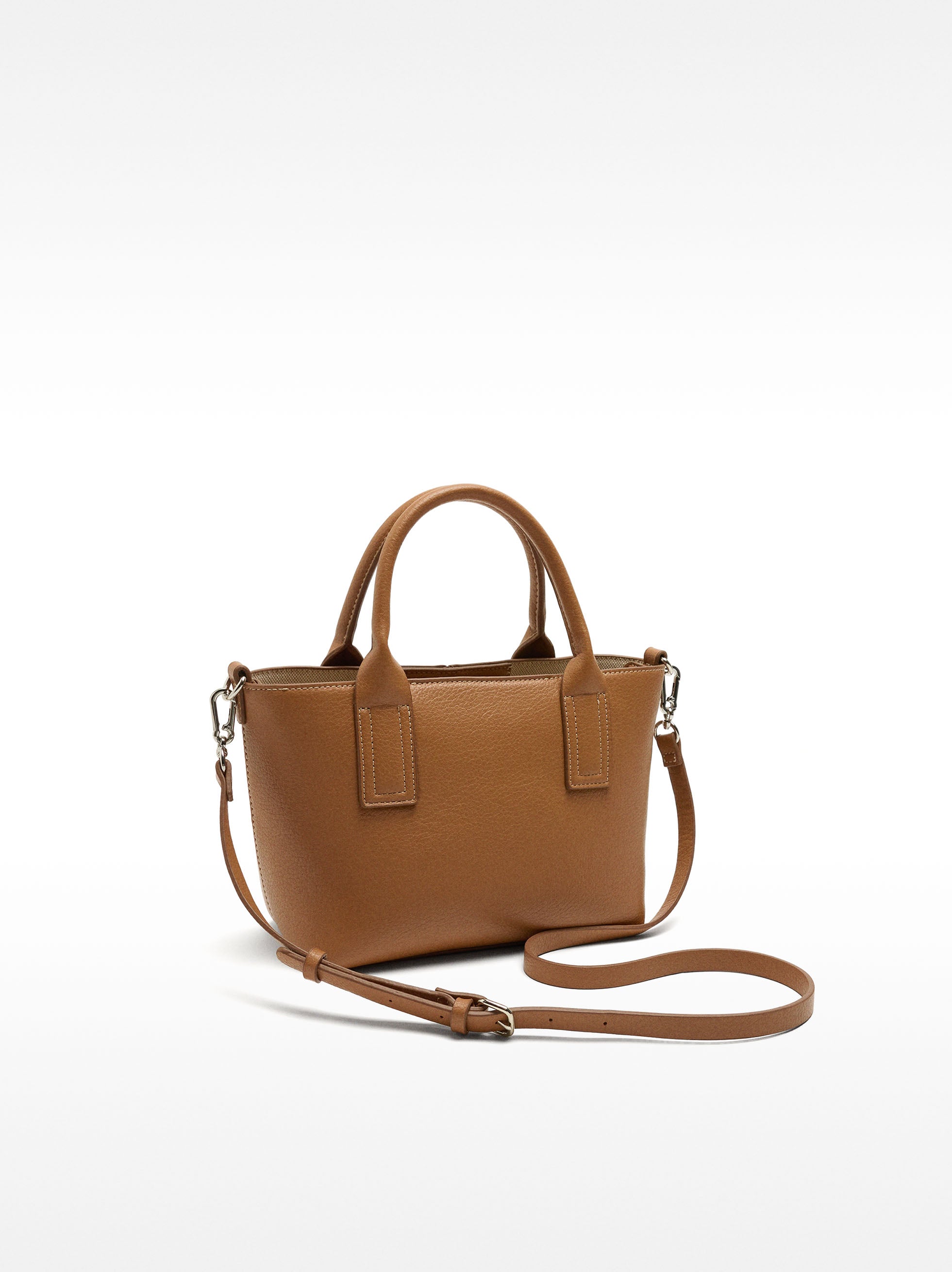 Bolso Tote Con Textura Y Bolsa Extraíble