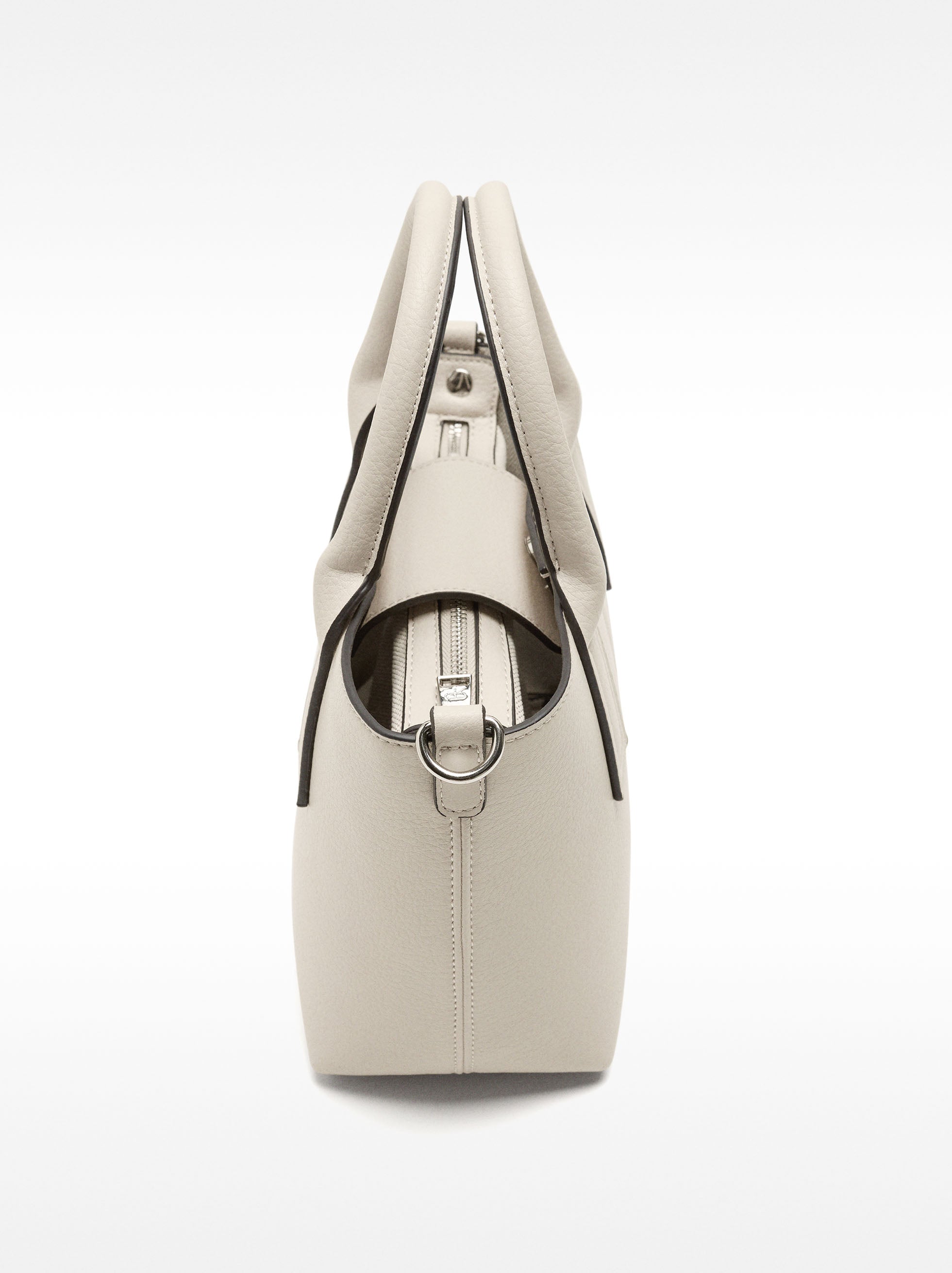 Bolso Tote Con Textura Y Bolsa Extraíble