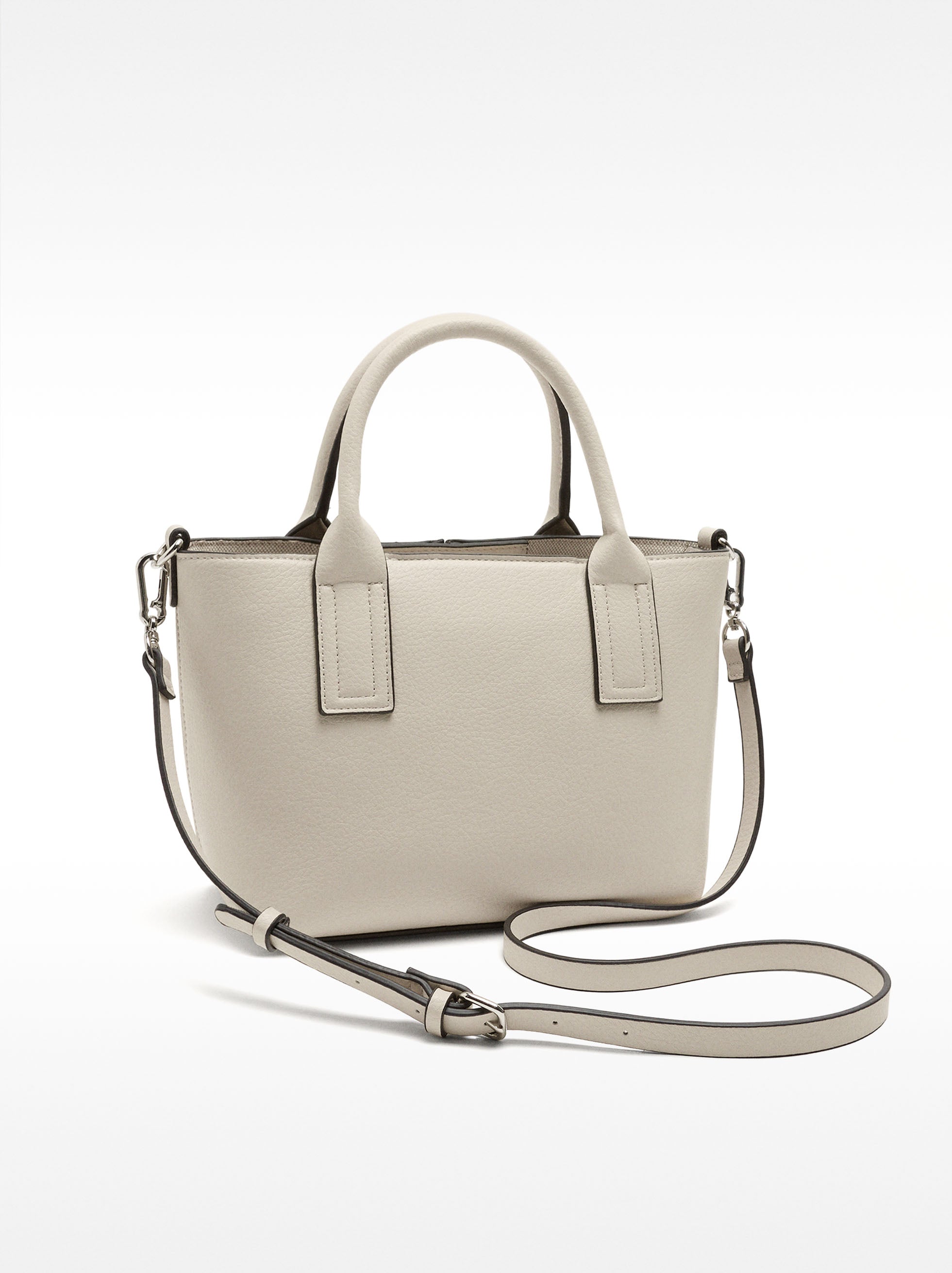 Bolso Tote Con Textura Y Bolsa Extraíble