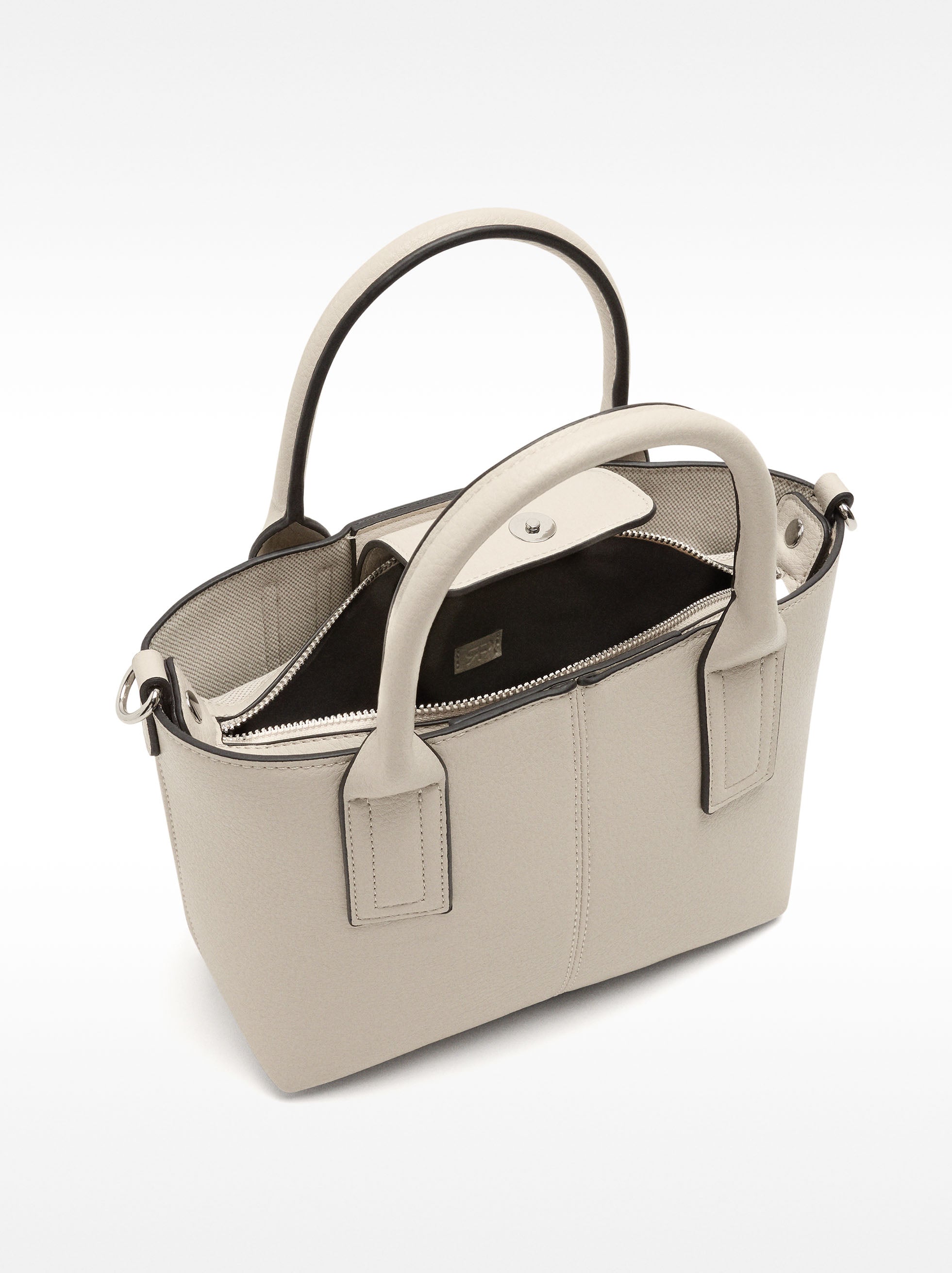 Bolso Tote Con Textura Y Bolsa Extraíble