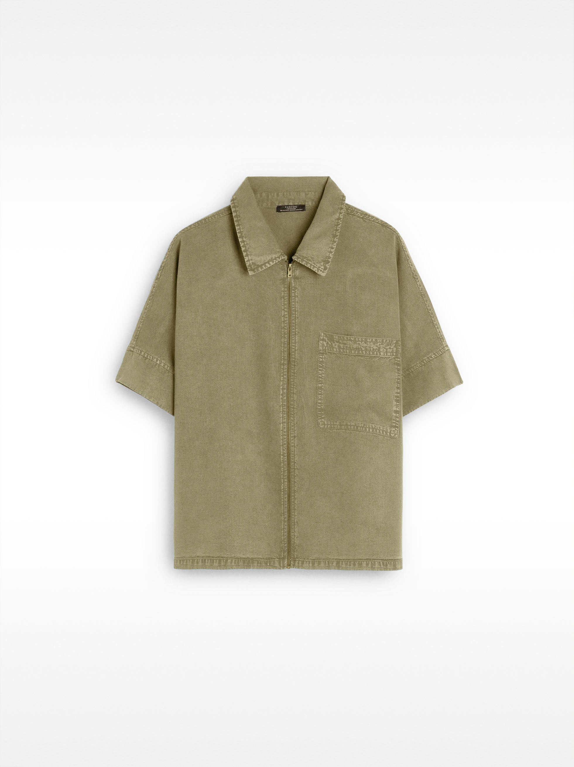 Camisa Con Cremallera Y Bolsillo