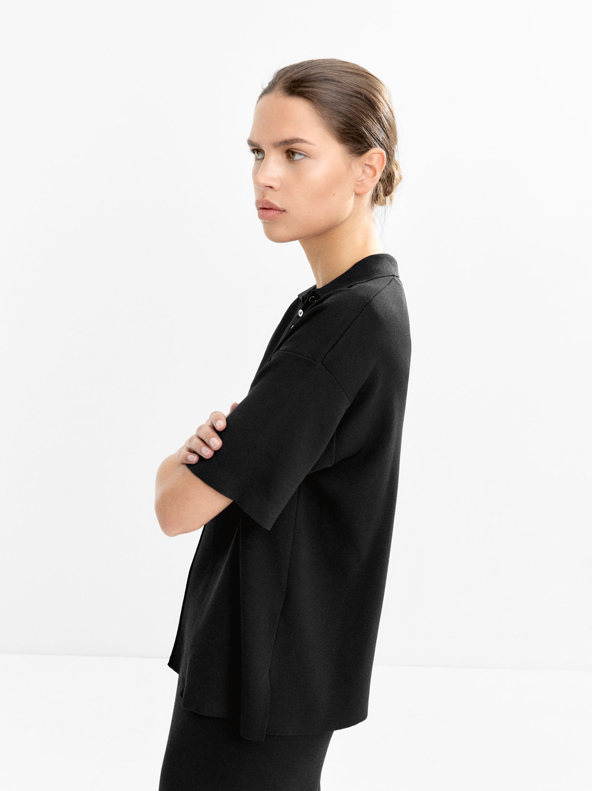 Jersey De Punto Con Cuello Polo