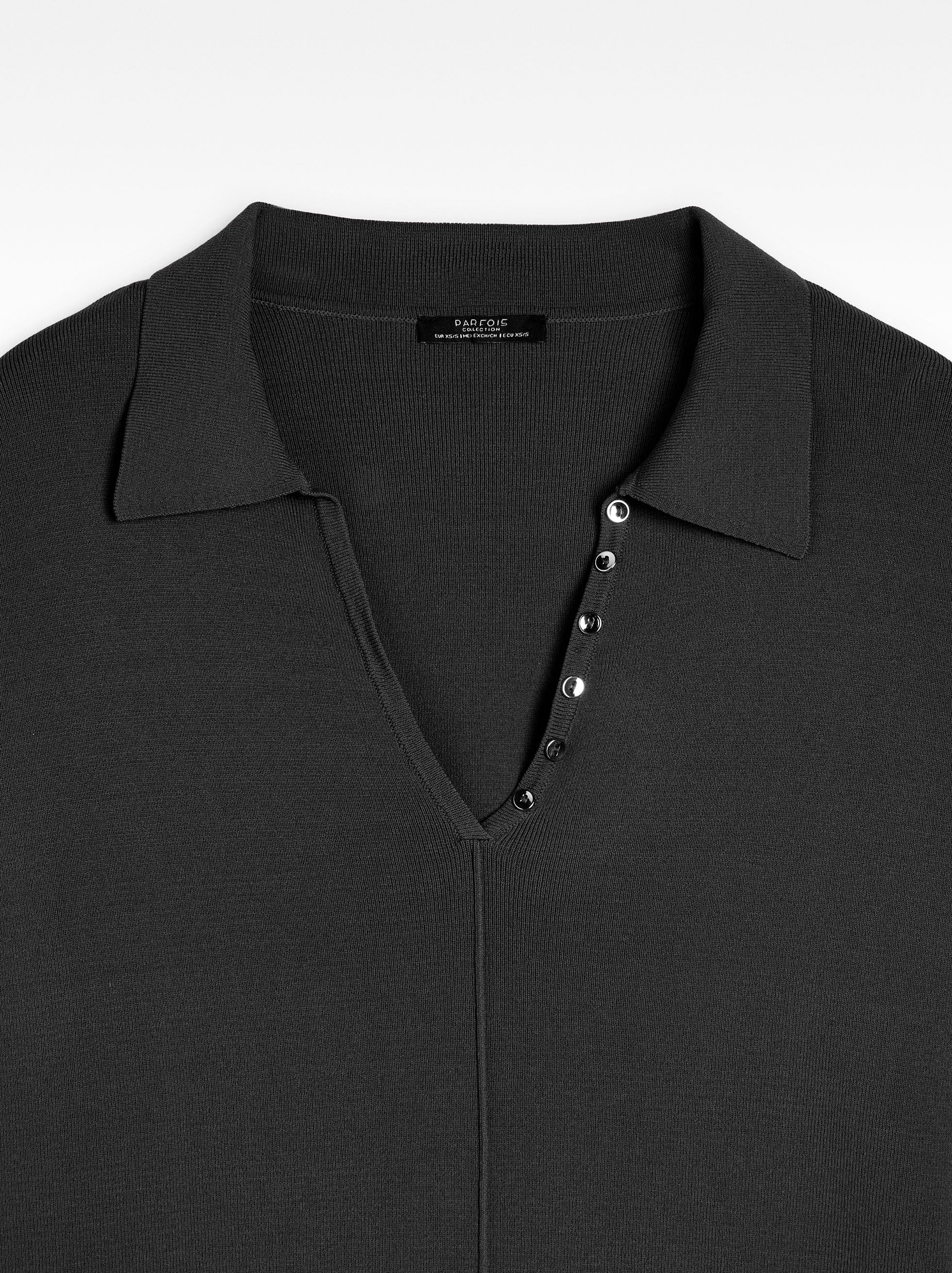 Jersey De Punto Con Cuello Polo