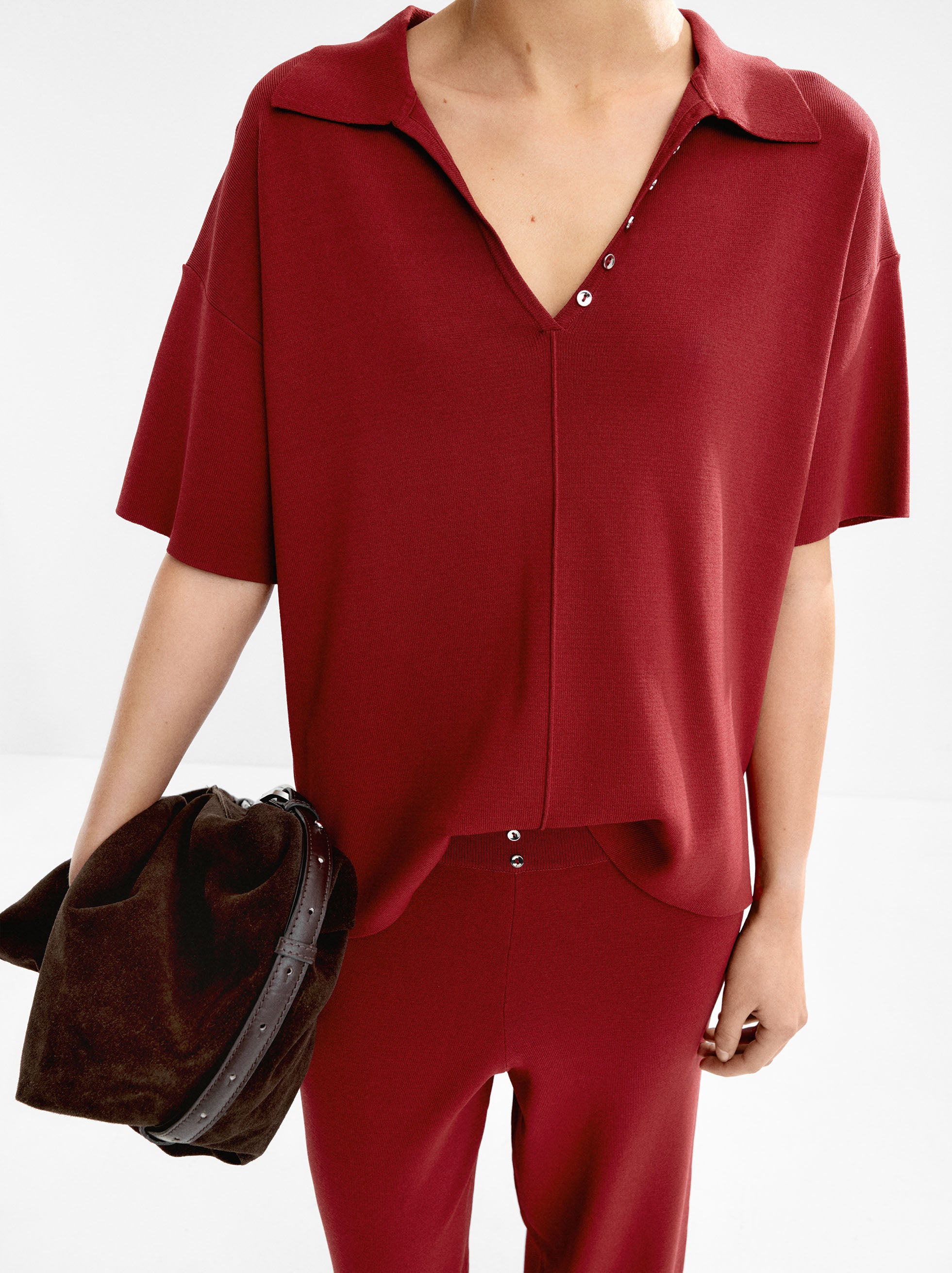 Jersey De Punto Con Cuello Polo