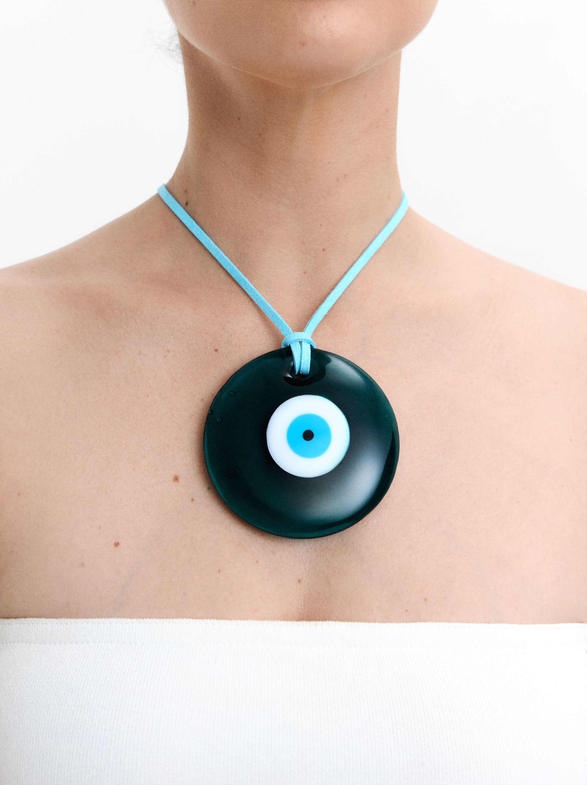 Collar De Cordón Con Colgante De Ojo