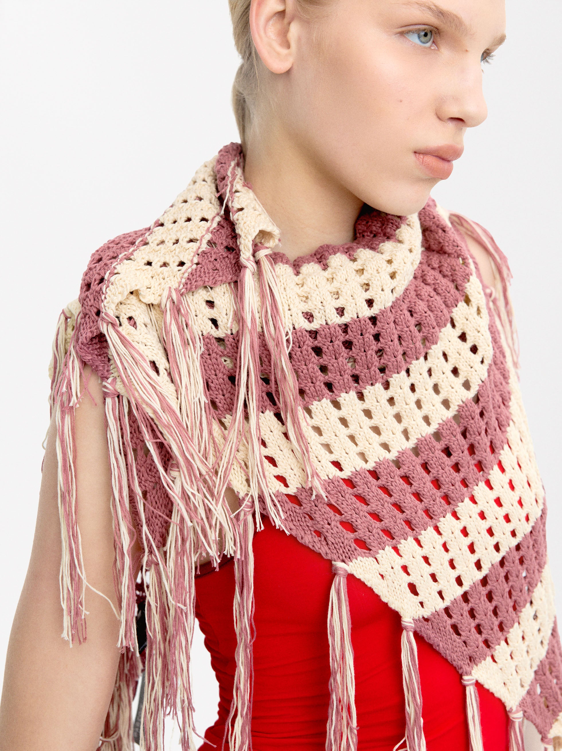 Chal De Rayas Con Flecos