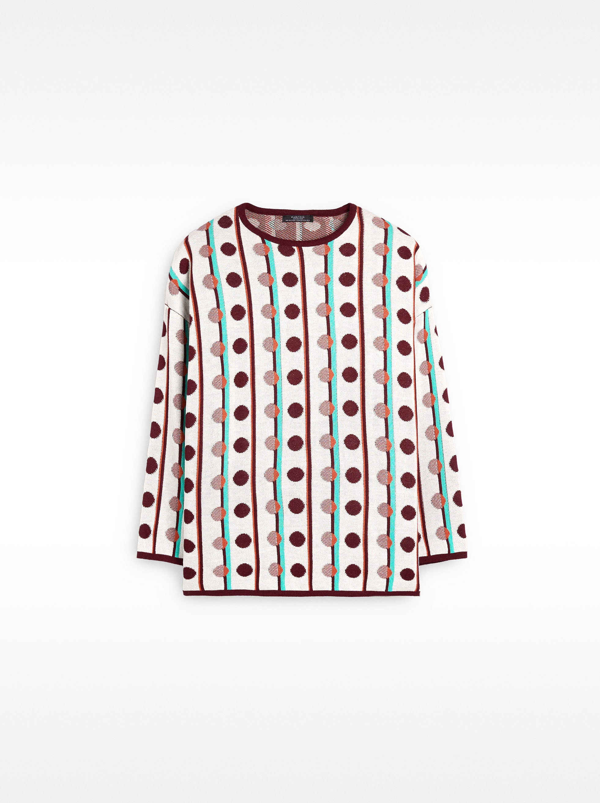 Chompa De Punto Jacquard Con Lunares