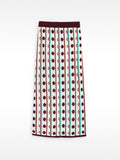 Falda Midi De Punto Jacquard De Lunares