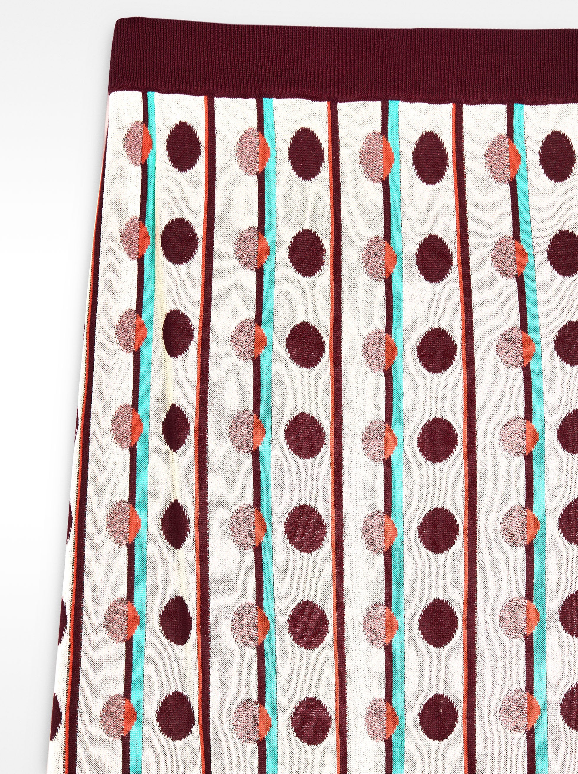 Falda Midi De Punto Jacquard De Lunares