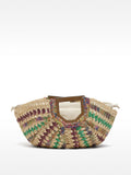 Bolso De Mano Multicolor Con Efecto Rafia