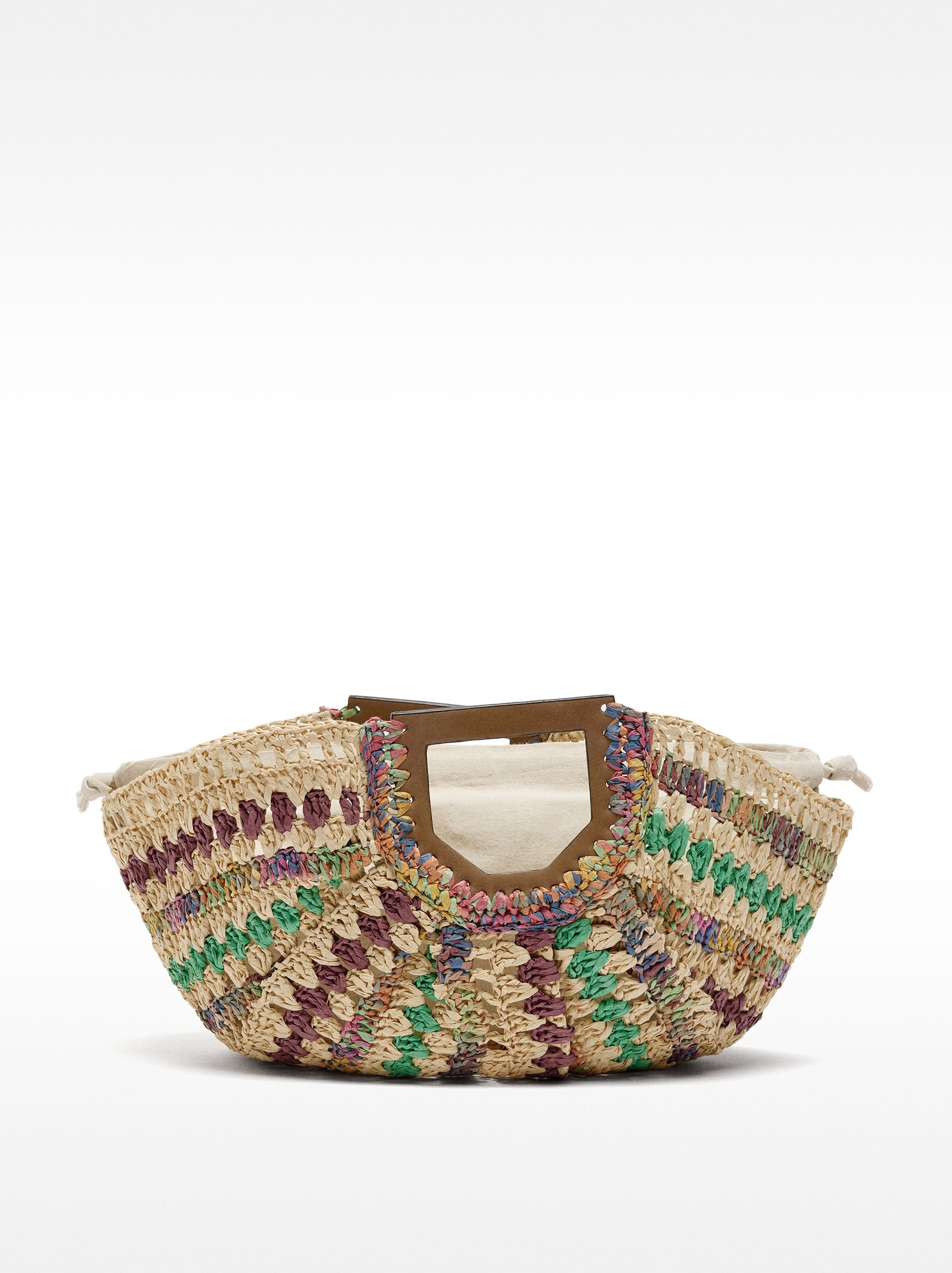 Bolso De Mano Multicolor Con Efecto Rafia