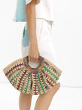 Bolso De Mano Multicolor Con Efecto Rafia