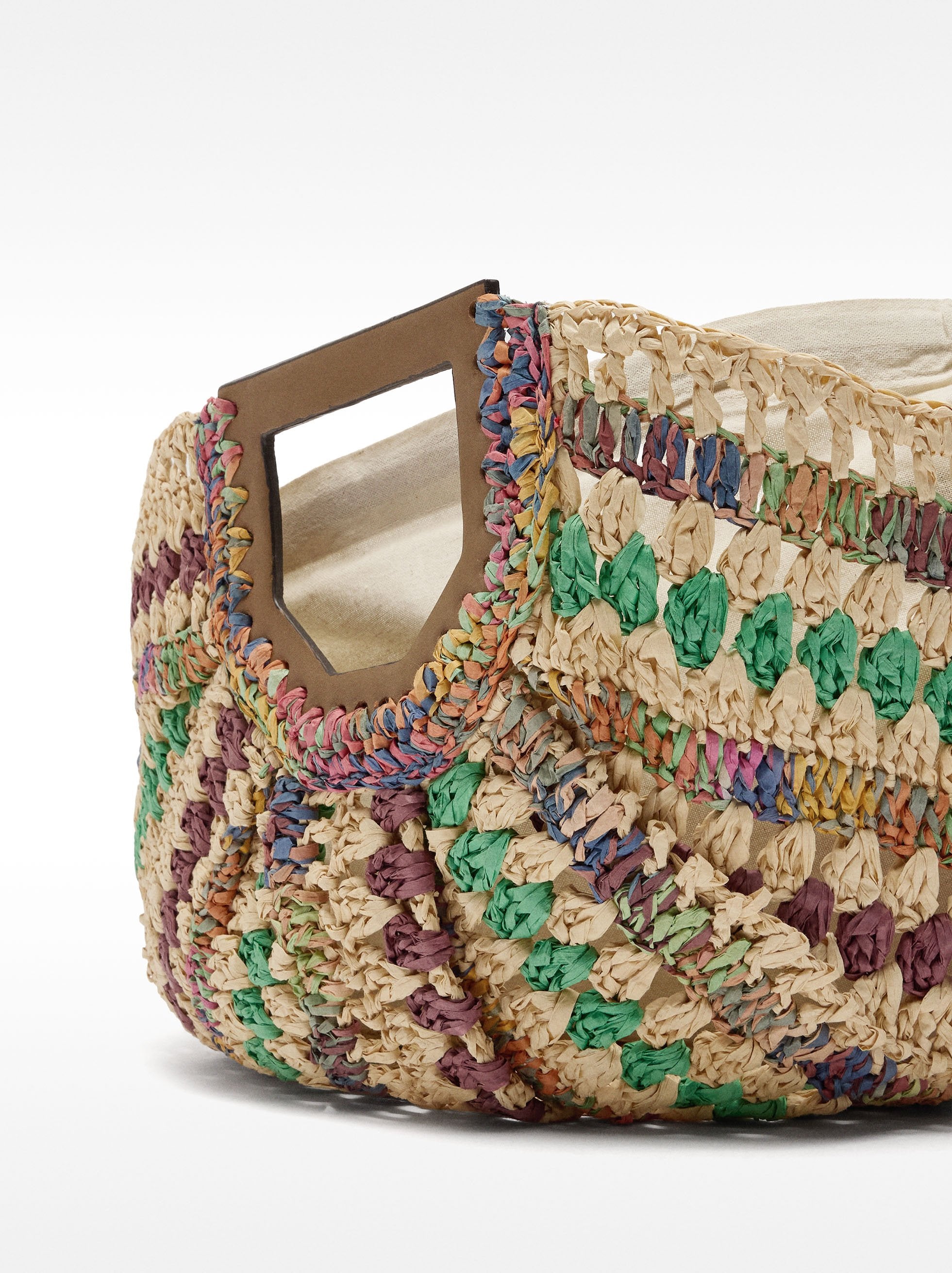 Bolso De Mano Multicolor Con Efecto Rafia