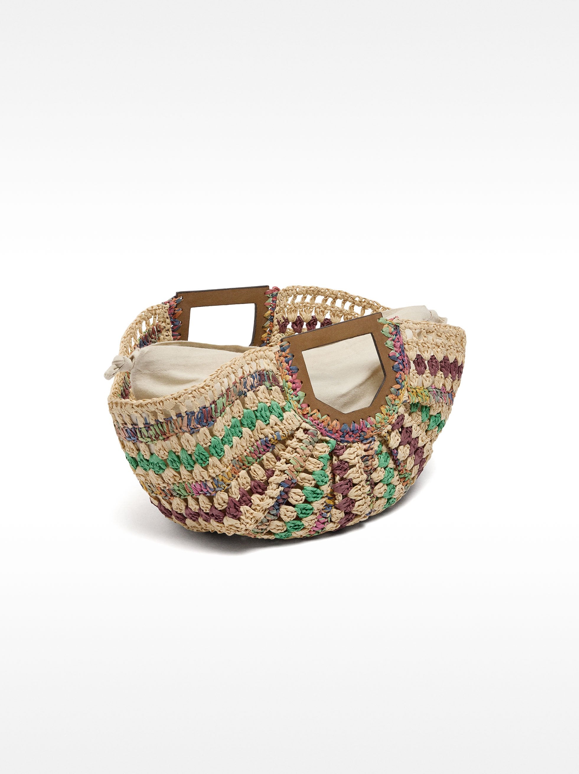 Bolso De Mano Multicolor Con Efecto Rafia