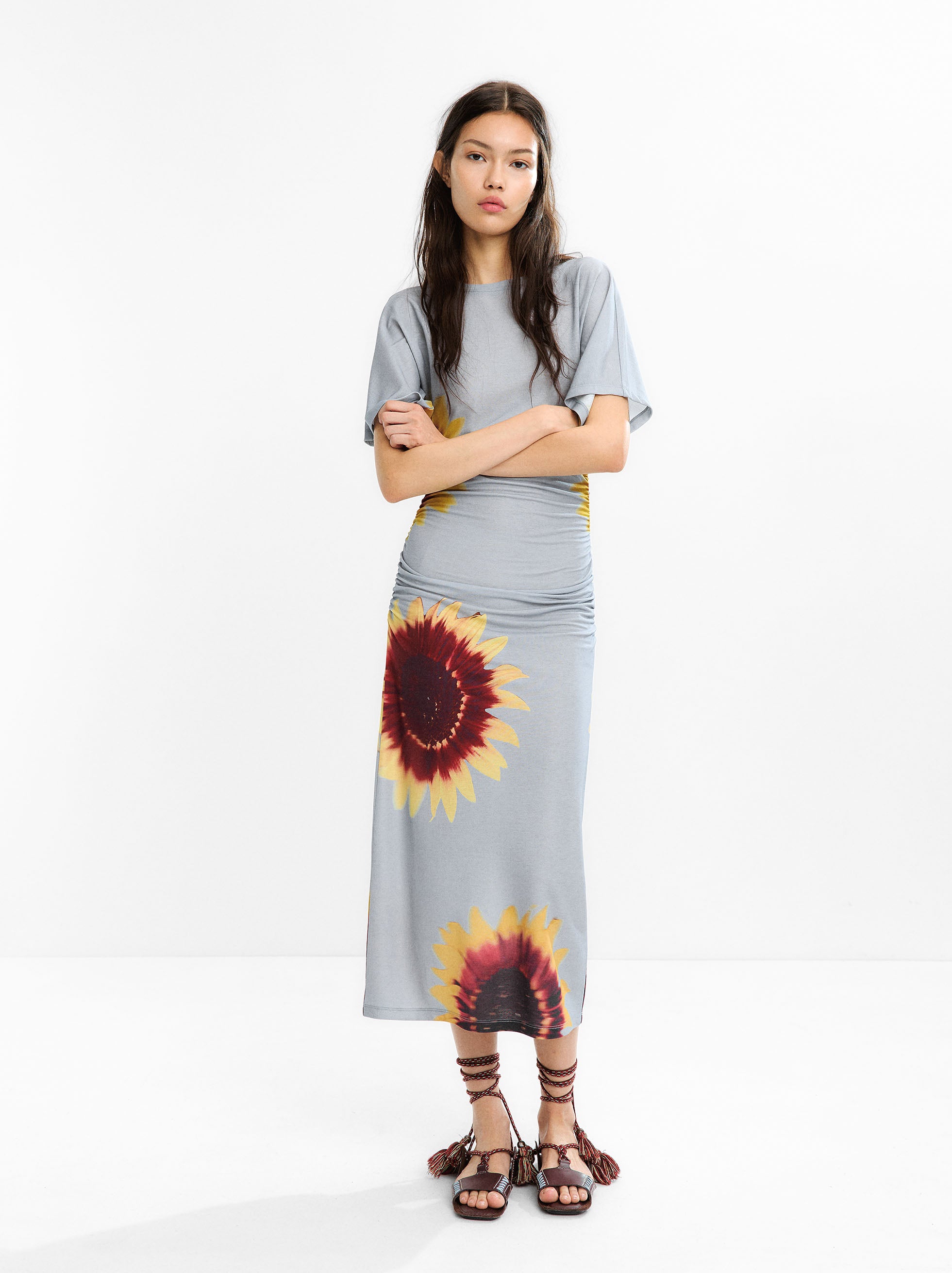 Vestido Largo Con Estampado Floral