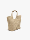 Bolso Shopper Efecto Rafia Con Colgante