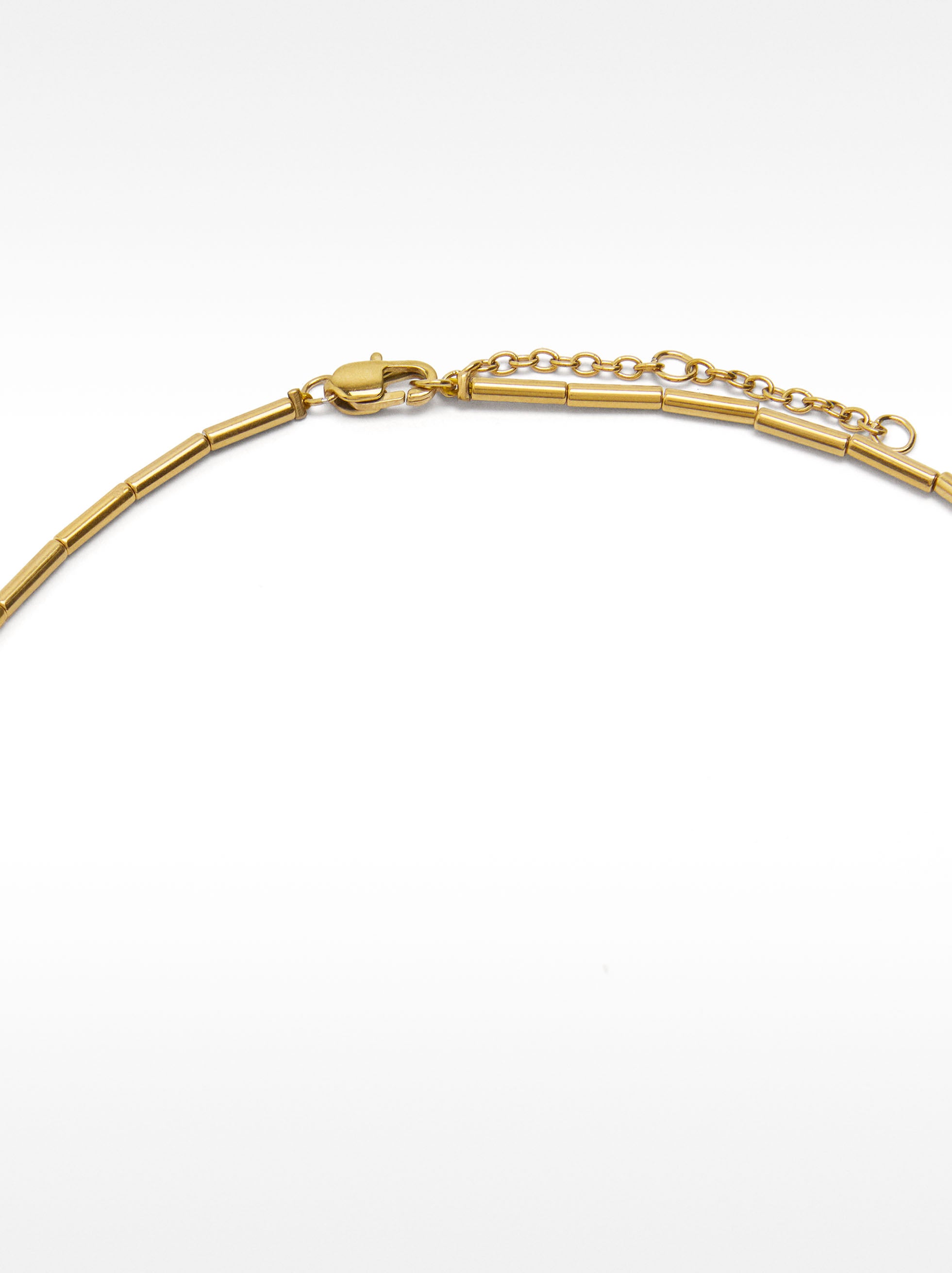 Collar Segmentado Con Perlas De Agua Dulce - Acero Inoxidable