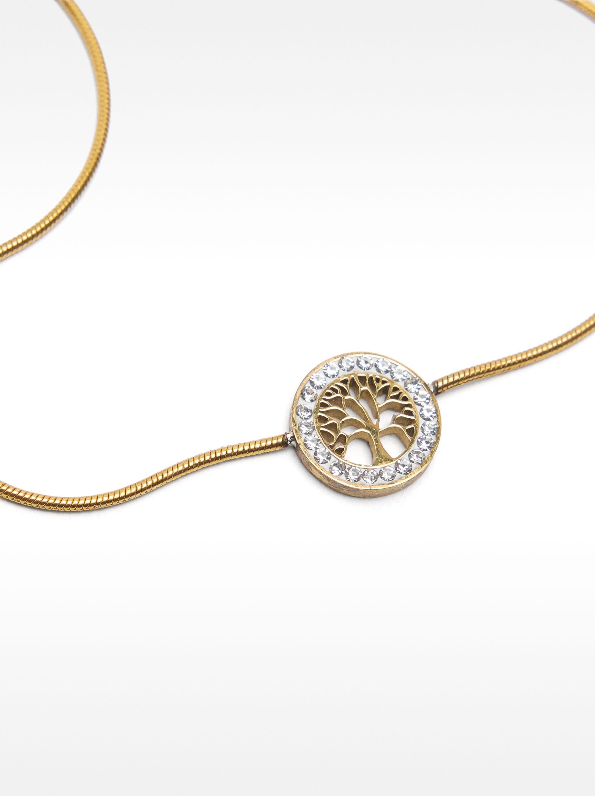 Pulsera De Cadena Serpiente Con Árbol De La Vida - Acero Inoxidable