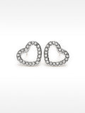Pendientes De Corazón Con Cristales - Acero Inoxidable