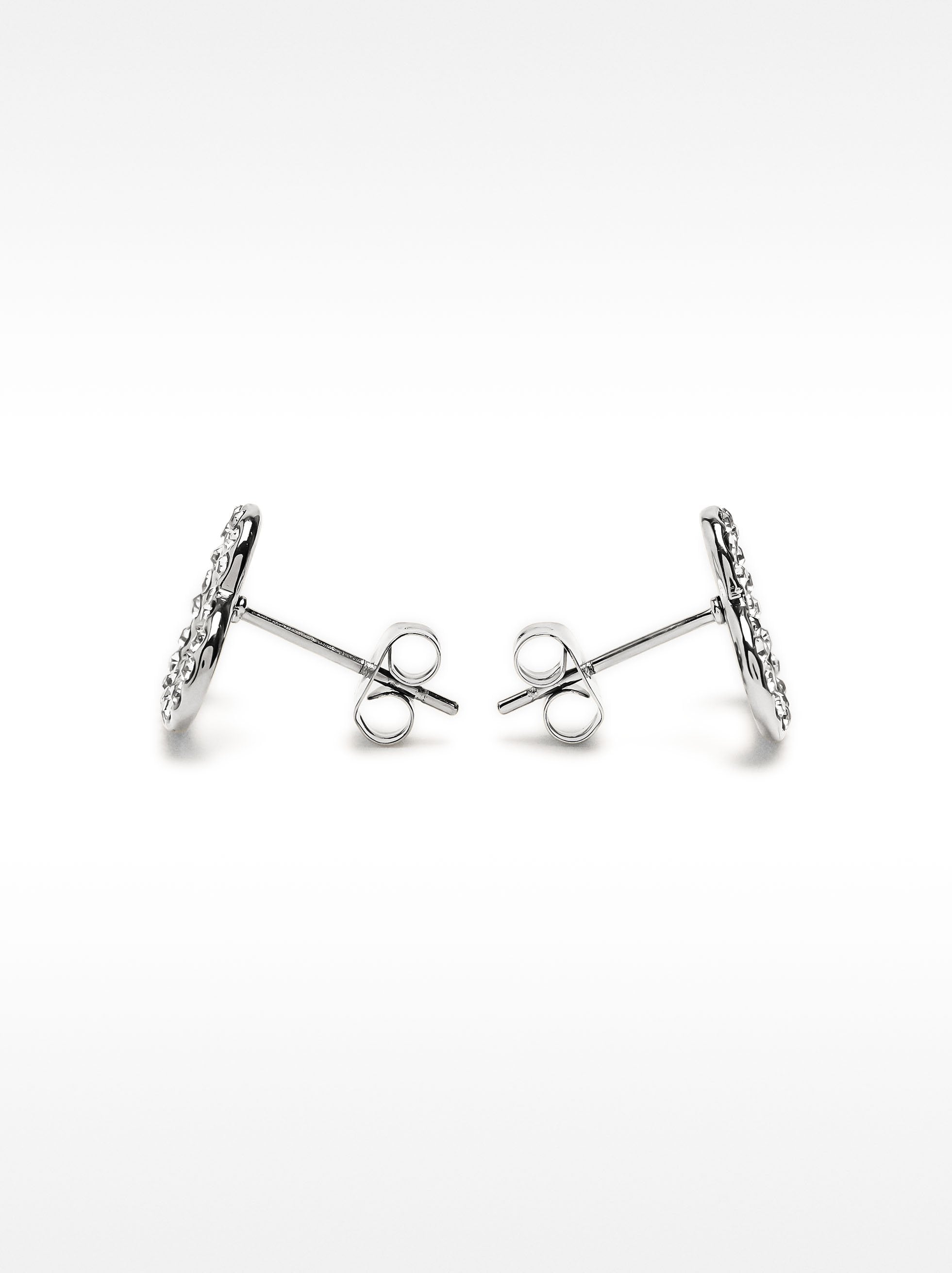 Pendientes De Corazón Con Cristales - Acero Inoxidable