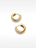 Aros Con Perlas - Acero Inoxidable