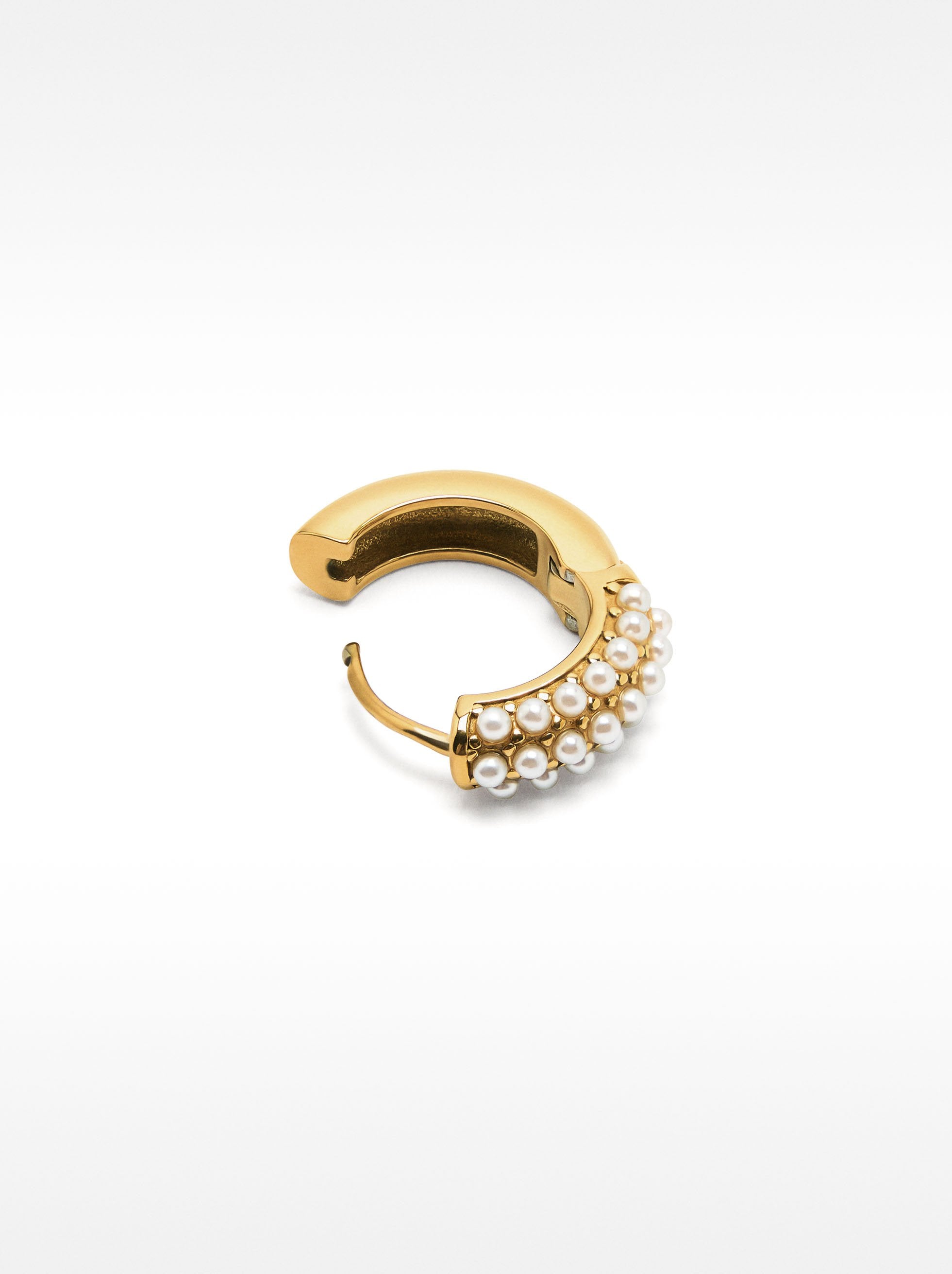 Aros Con Perlas - Acero Inoxidable
