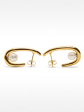 Aros Con Perlas De Agua Dulce - Acero Inoxidable