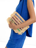 Bolso De Mano Multicolor Con Efecto Rafia