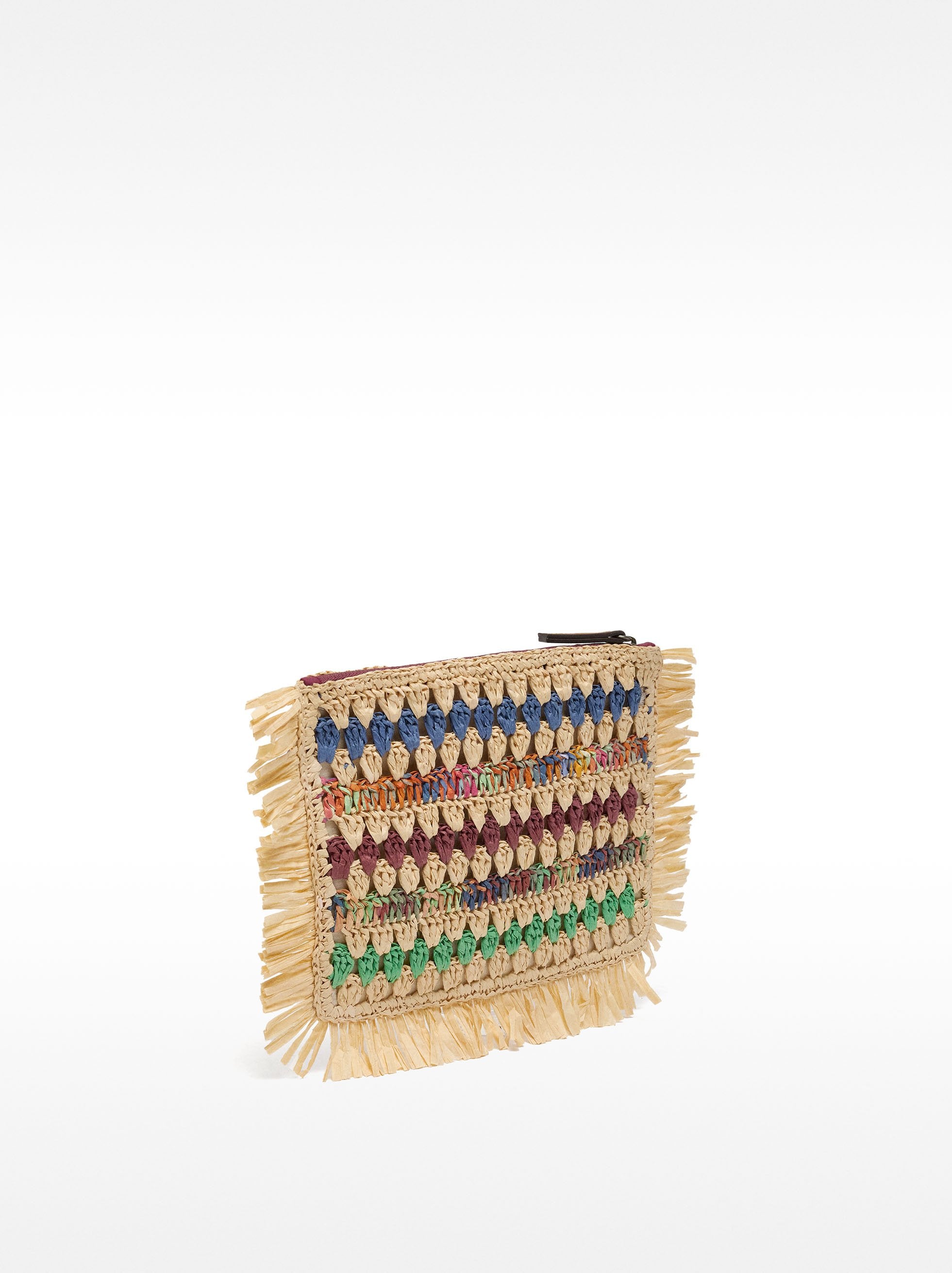 Bolso De Mano Multicolor Con Efecto Rafia