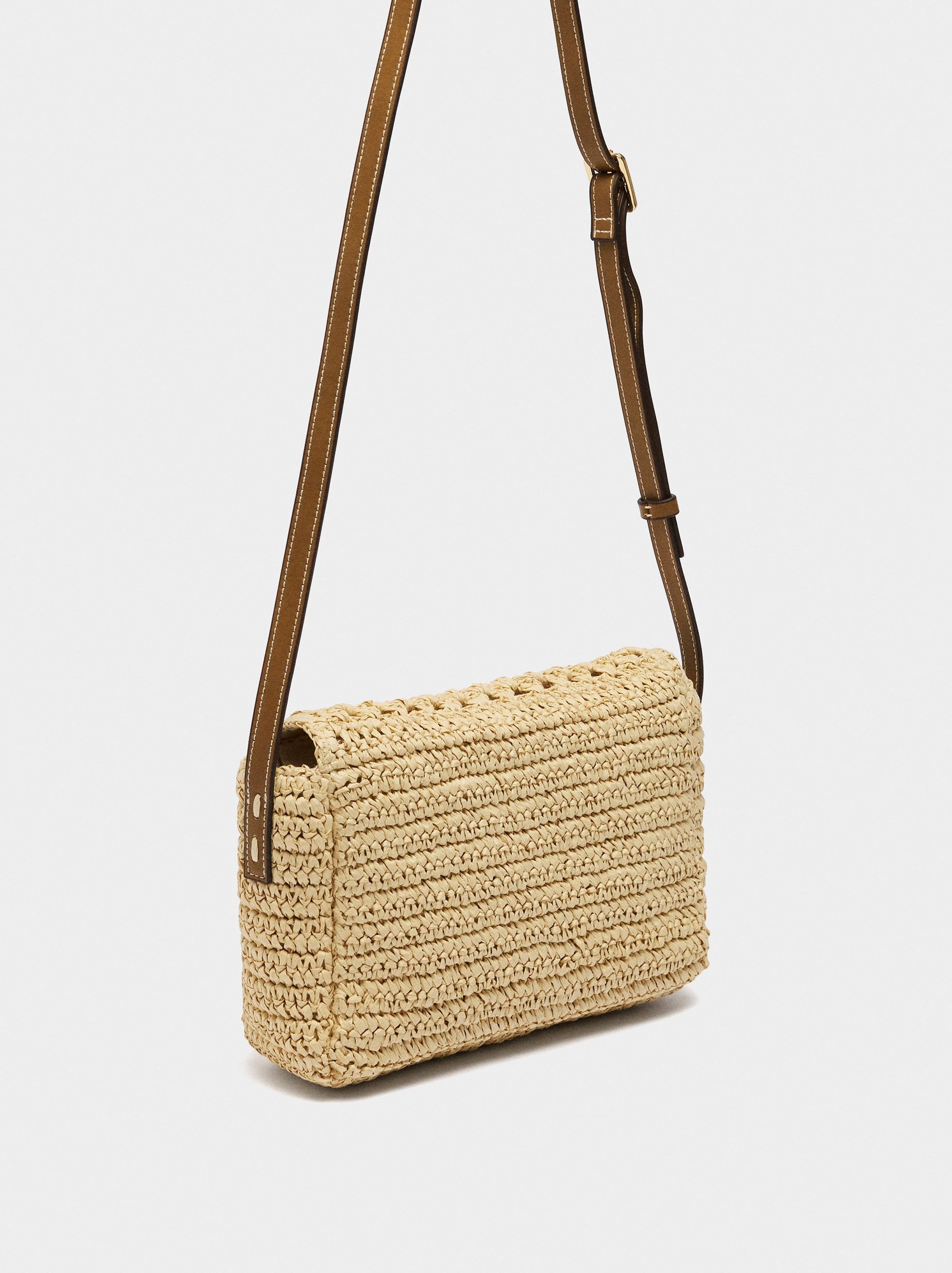 Bolso De Bandolera Efecto Rafia