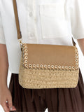 Bolso Bandolera De Efecto Rafia Con Solapa