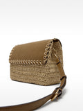 Bolso Bandolera De Efecto Rafia Con Solapa