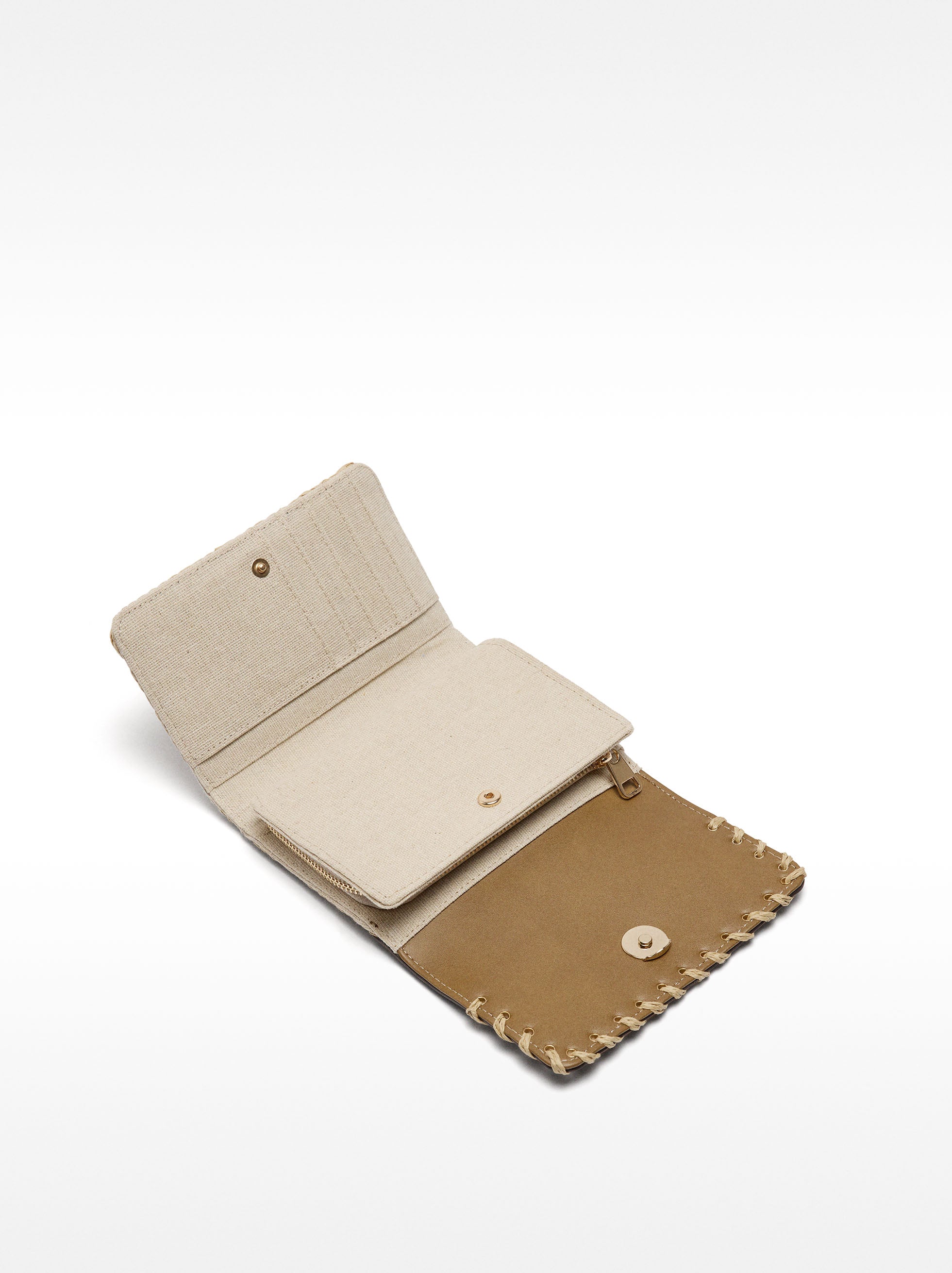 Cartera De Paja Con Solapa
