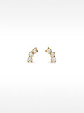 Pendientes Cortos Con Cristales - Acero Inoxidable