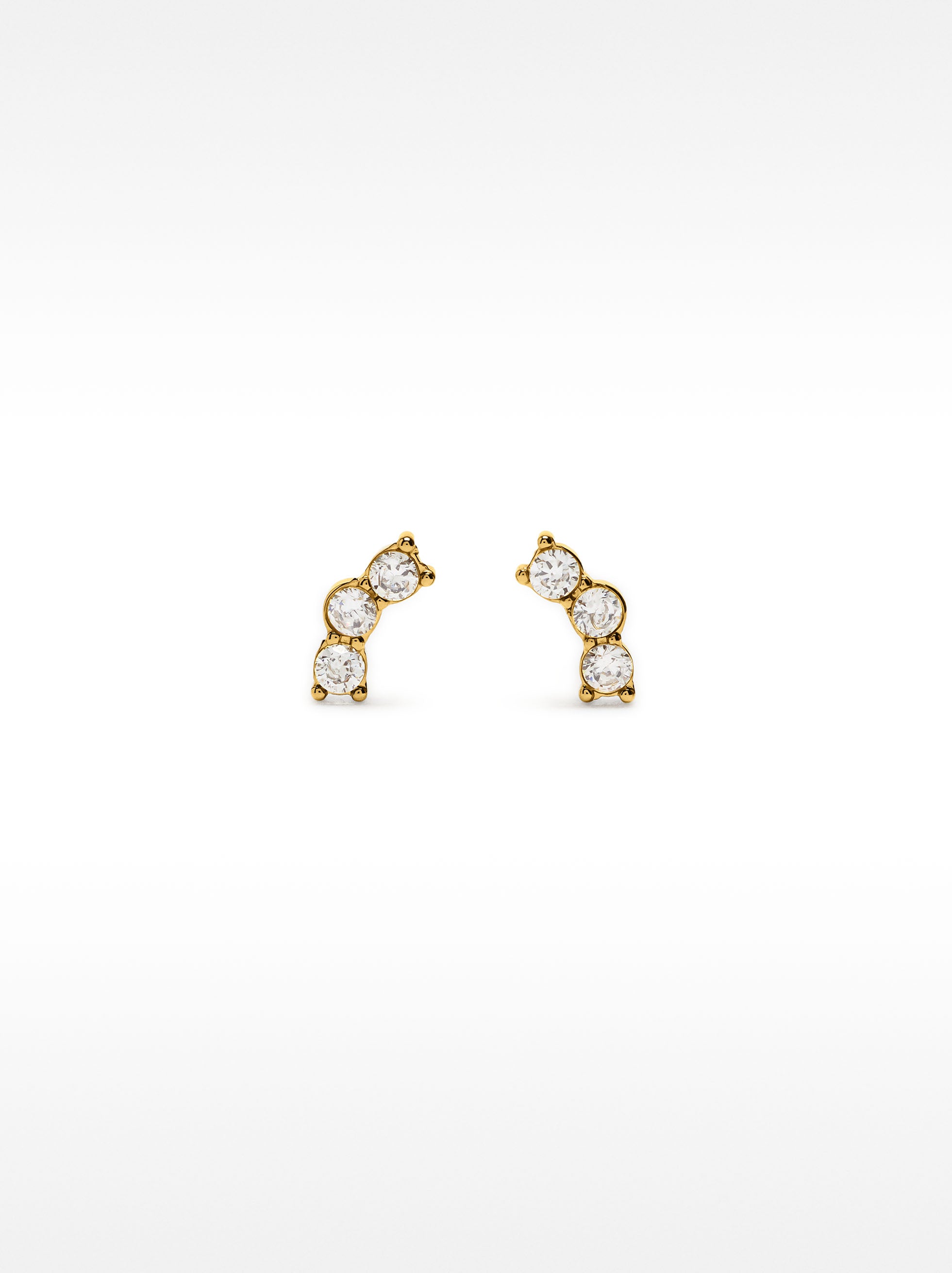 Pendientes Cortos Con Cristales - Acero Inoxidable