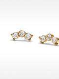 Pendientes Cortos Con Cristales - Acero Inoxidable