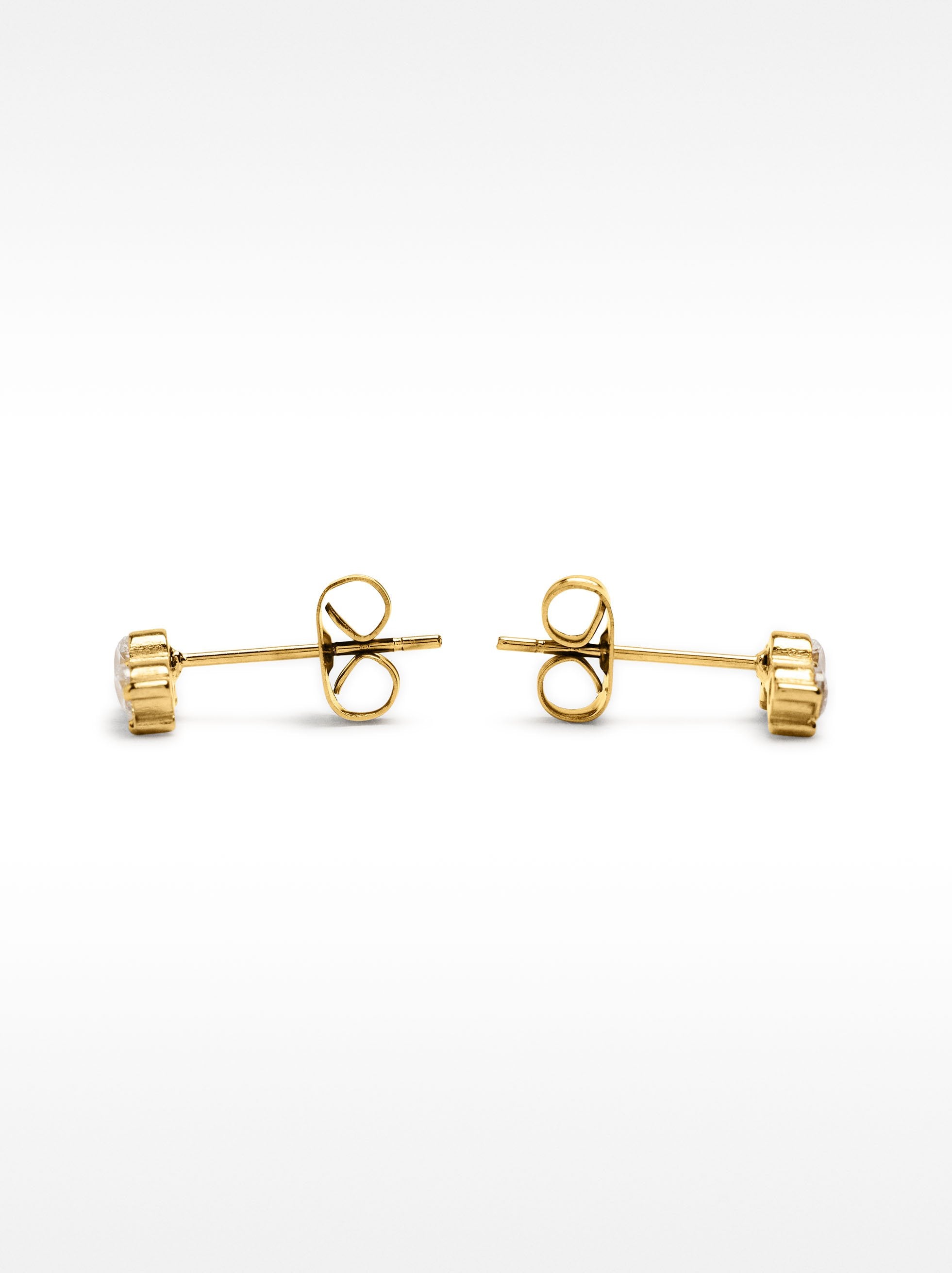 Pendientes Cortos Con Cristales - Acero Inoxidable