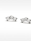 Pendientes Cortos Con Cristales - Acero Inoxidable