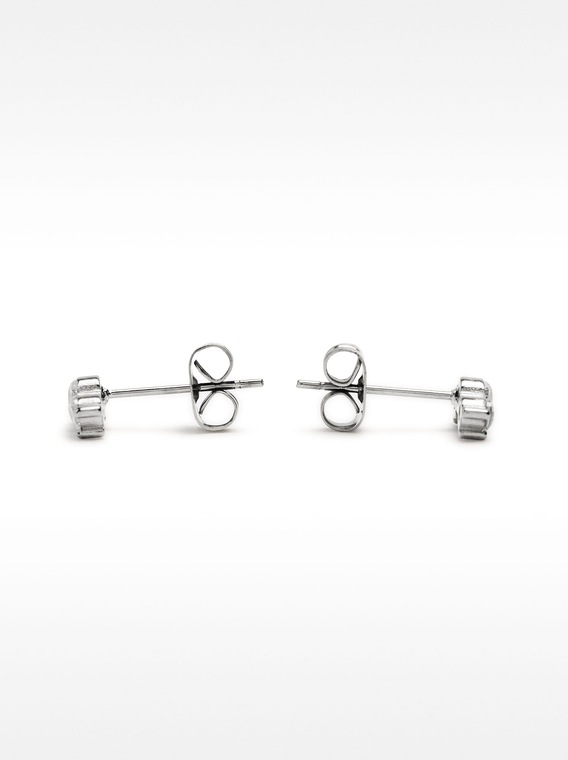 Pendientes Cortos Con Cristales - Acero Inoxidable